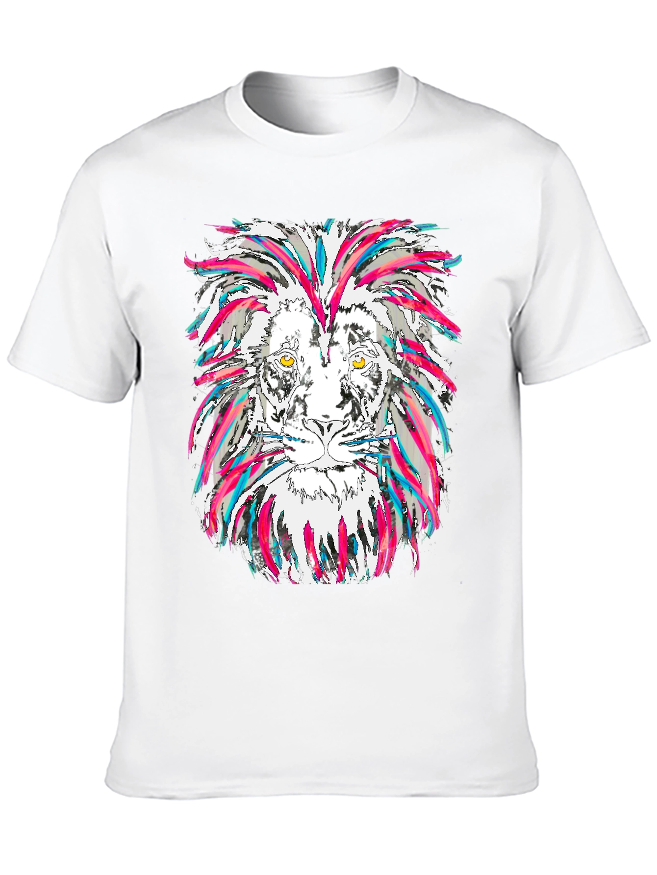 Lion Graphic Tee - Mens Black Cotton T-Shirt