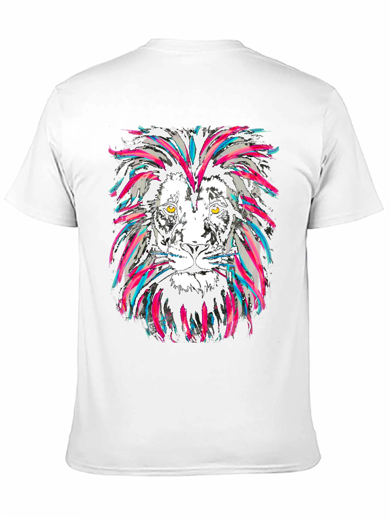 Lion Graphic Tee - Mens Black Cotton T-Shirt