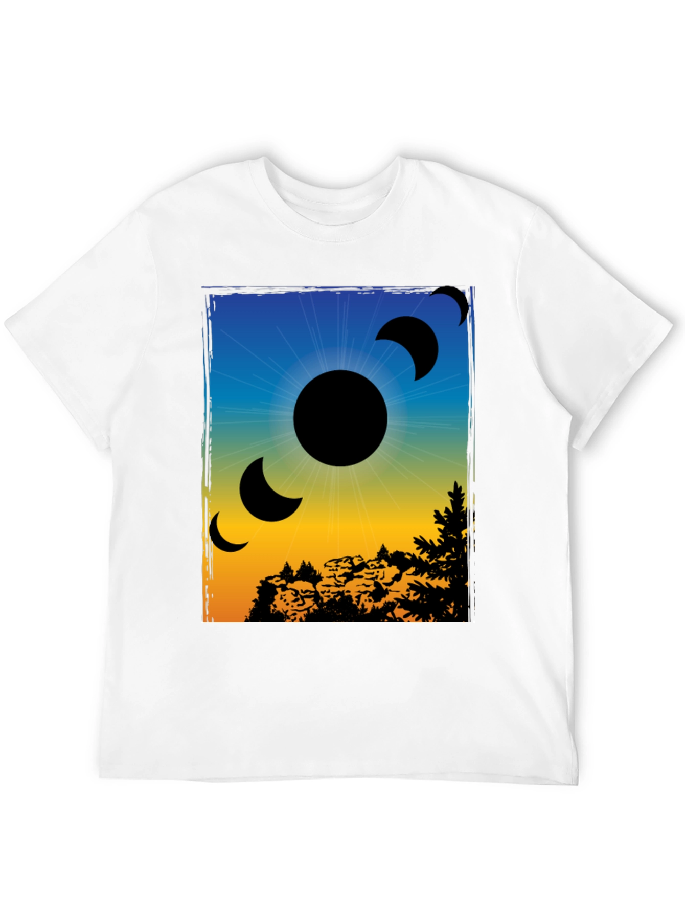 Eclipse Graphic Print Black T-Shirt