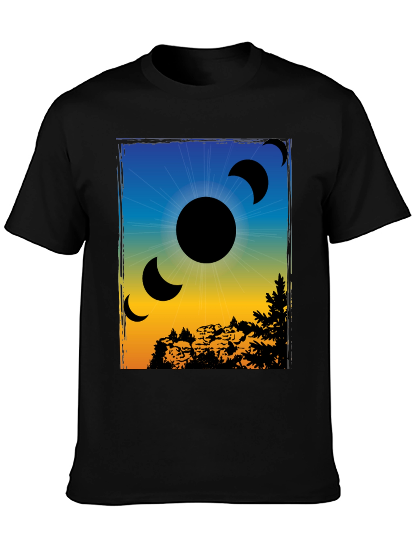 Eclipse Graphic Print Black T-Shirt