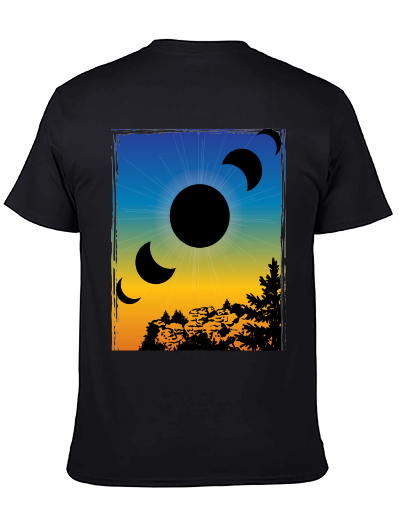 Eclipse Graphic Print Black T-Shirt