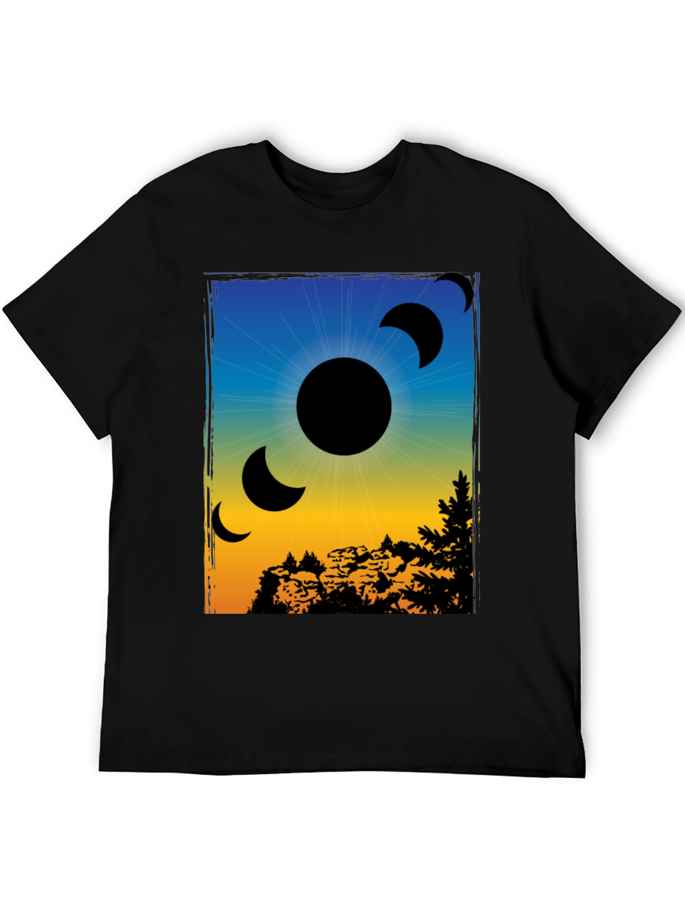 Eclipse Graphic Print Black T-Shirt