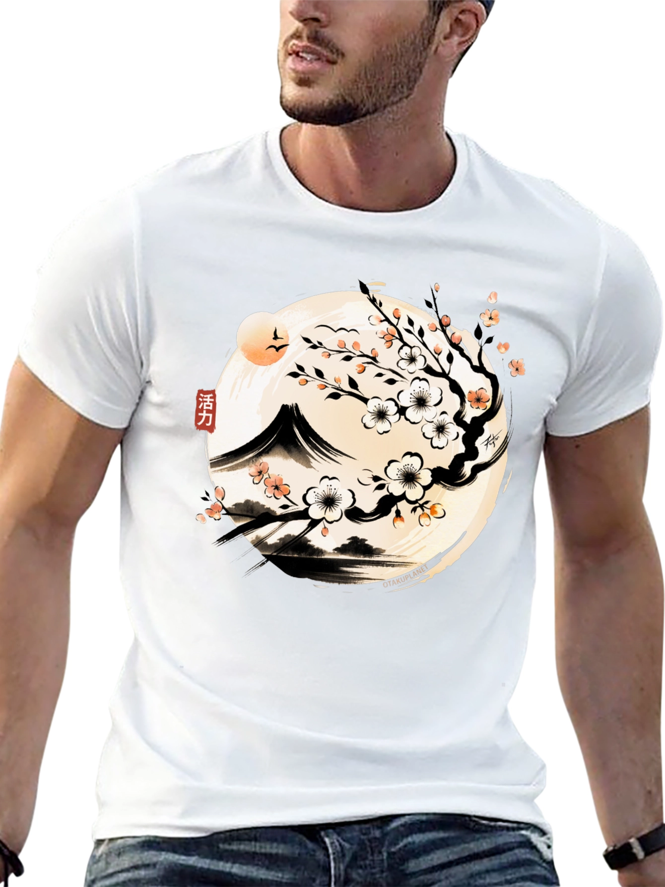 Japanese Sakura T-Shirt - Mountain Blossom Design