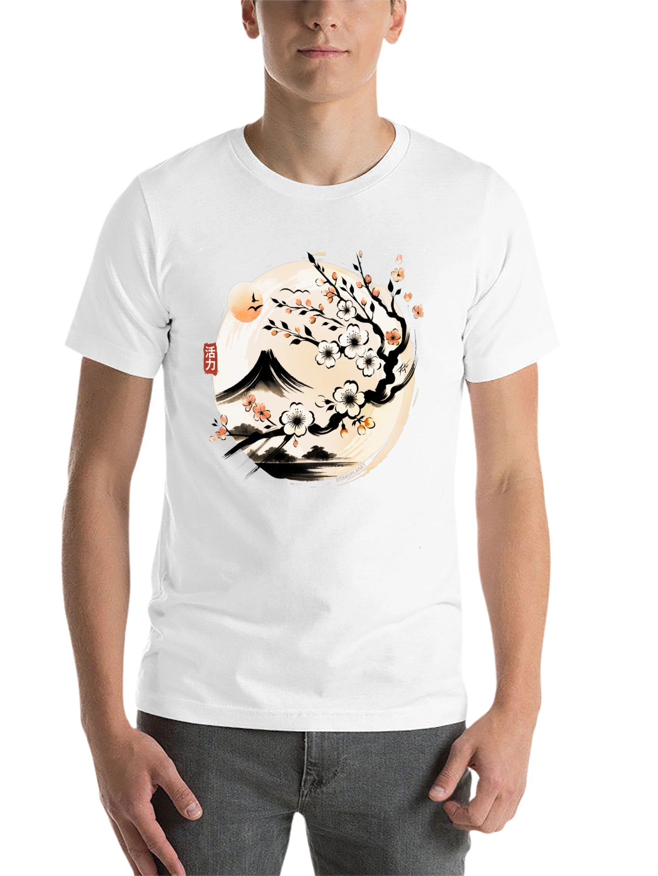 Japanese Sakura T-Shirt - Mountain Blossom Design