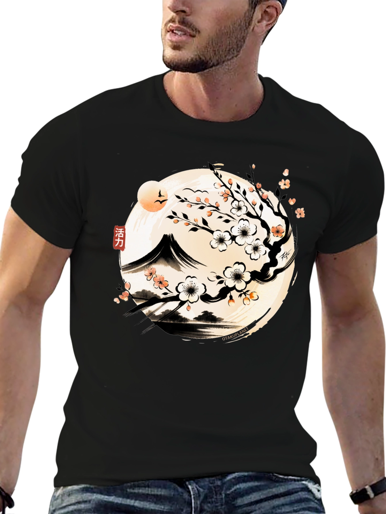 Japanese Sakura T-Shirt - Mountain Blossom Design
