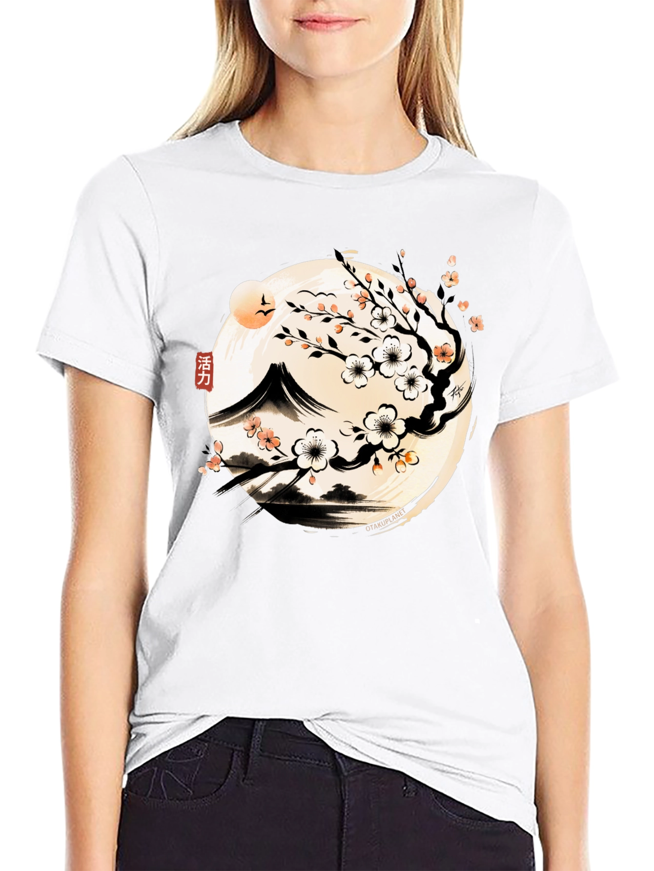 Japanese Sakura T-Shirt - Mountain Blossom Design