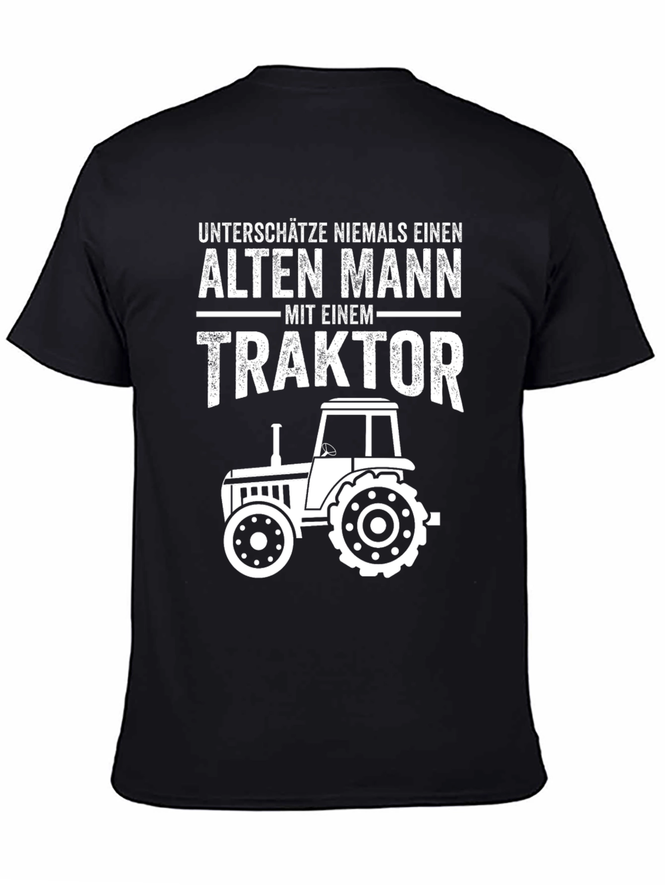 Alten Mann Traktor Black T-Shirt