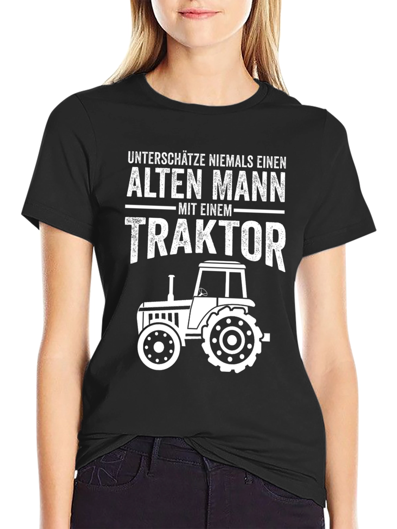 Alten Mann Traktor Black T-Shirt