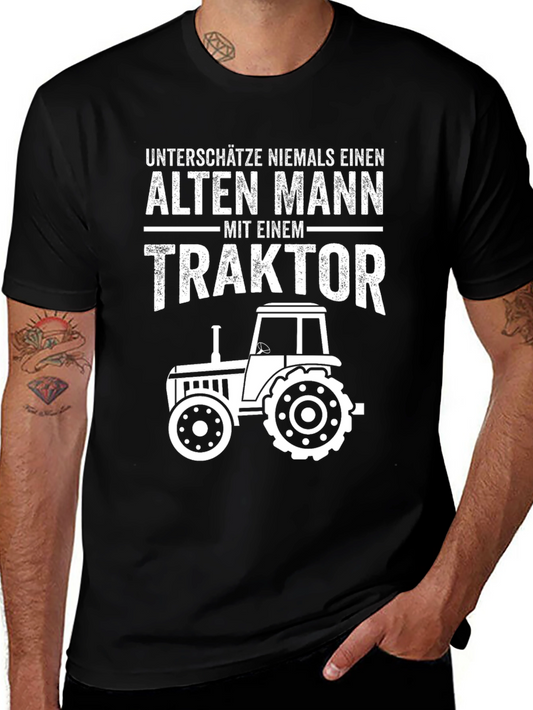 Alten Mann Traktor Black T-Shirt