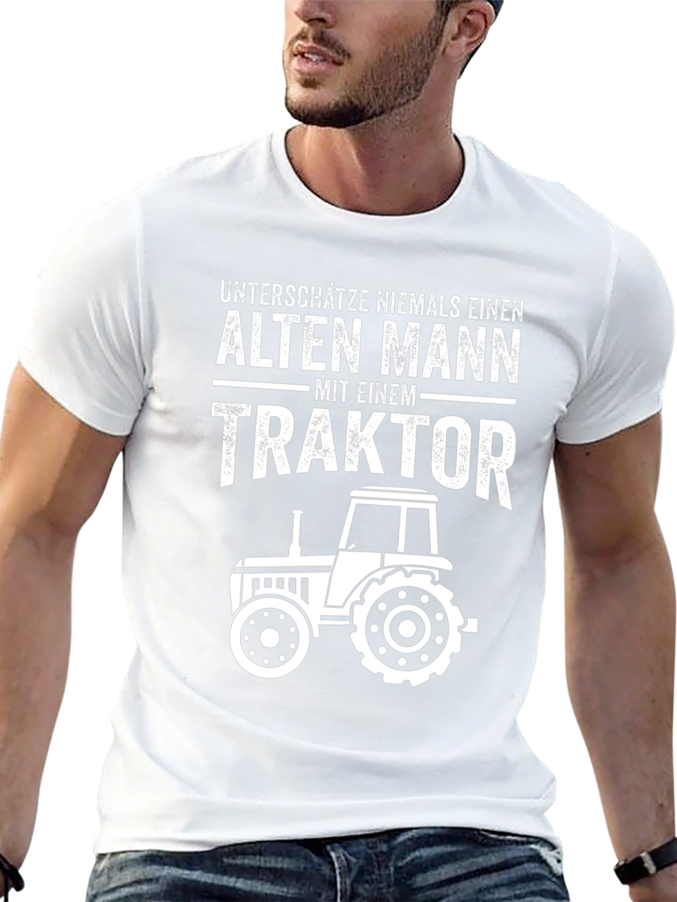 Alten Mann Traktor Black T-Shirt