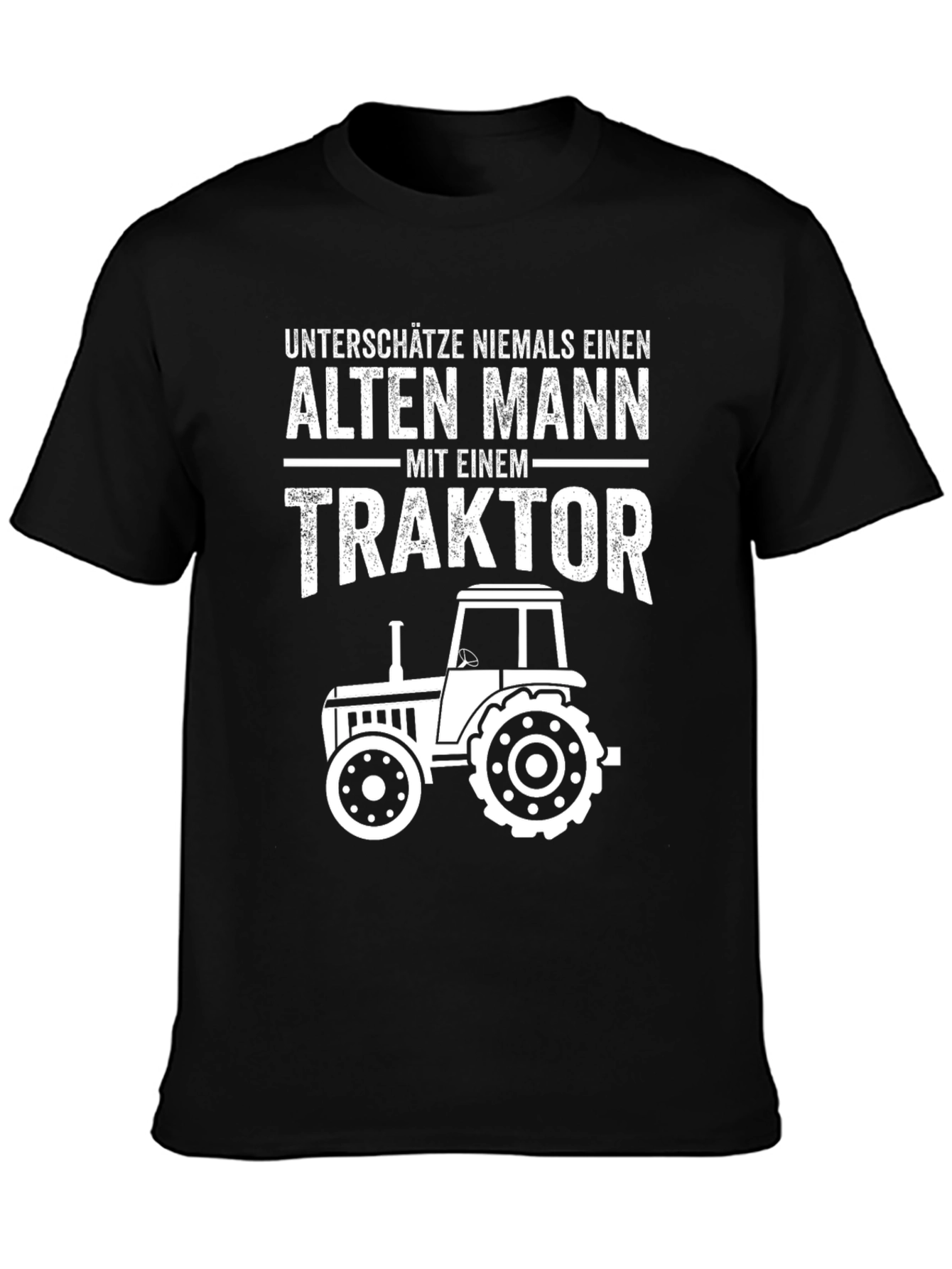 Alten Mann Traktor Black T-Shirt