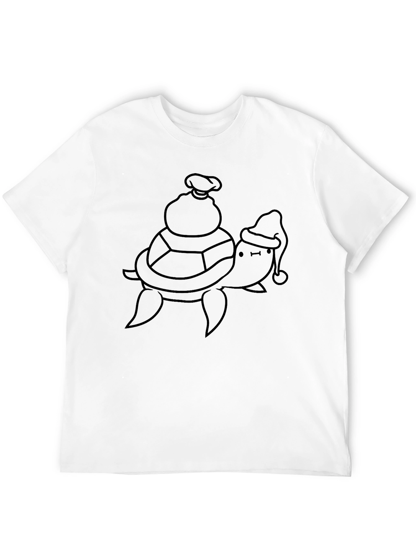 Turtle Santa Sack Black T-Shirt