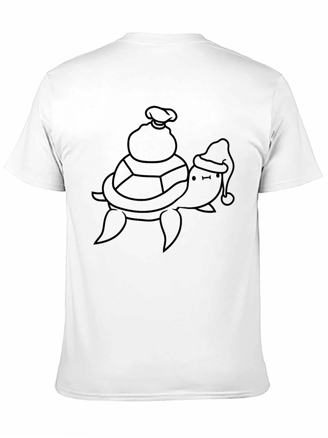 Turtle Santa Sack Black T-Shirt