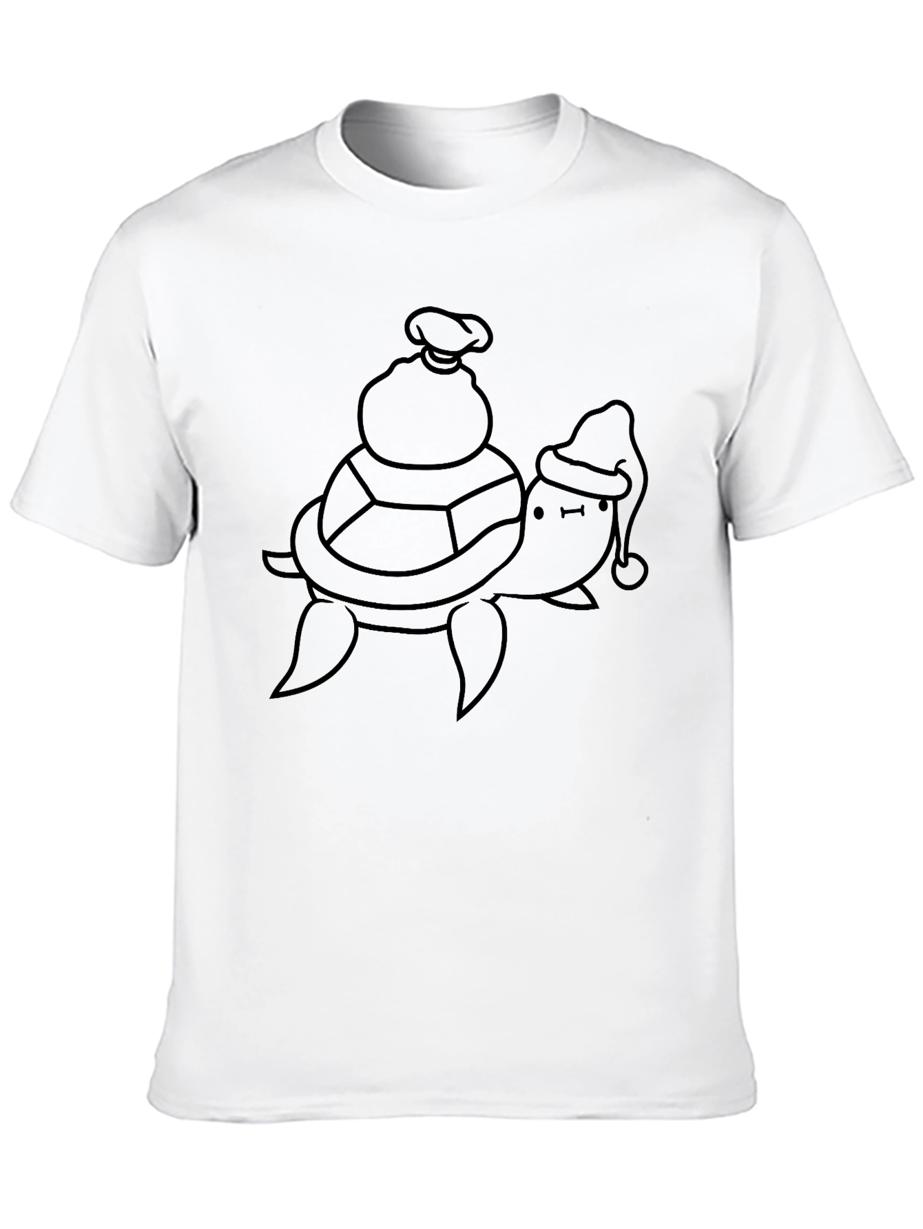 Turtle Santa Sack Black T-Shirt