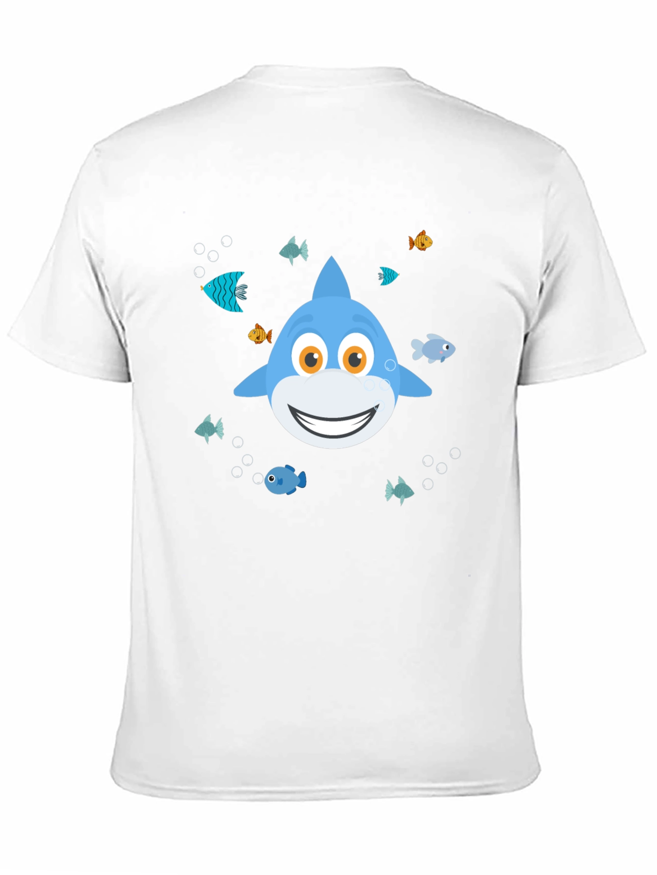 Cute Cartoon Shark Graphic T-Shirt - Black