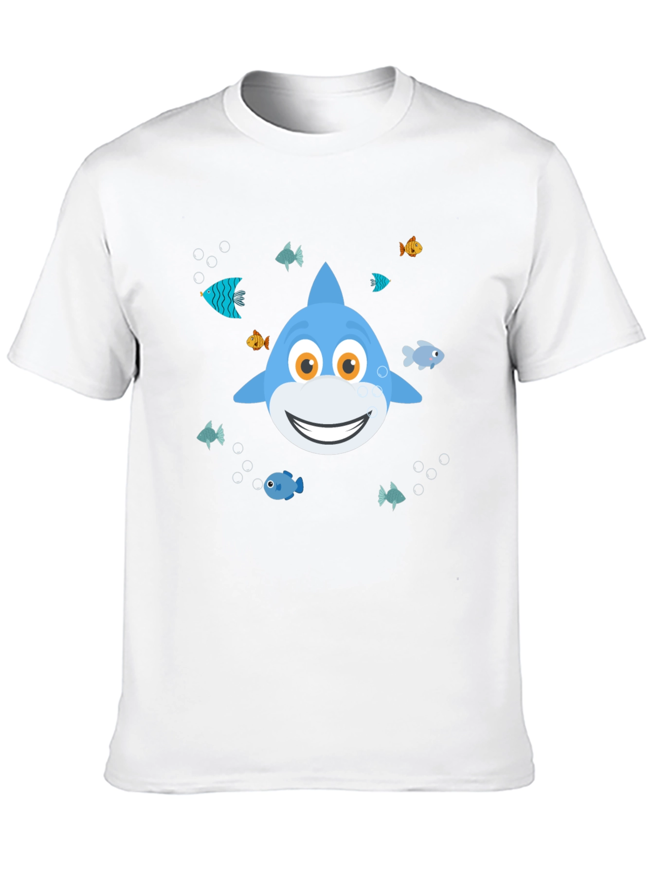 Cute Cartoon Shark Graphic T-Shirt - Black