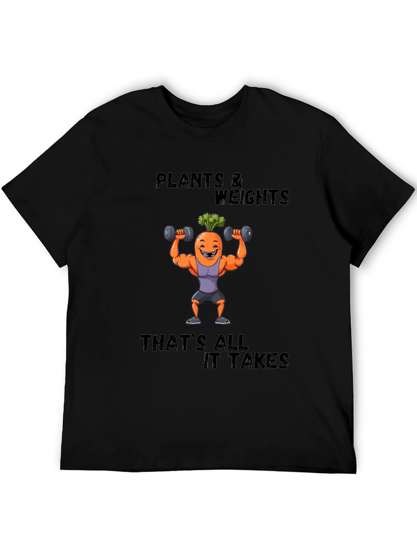 Plants & Weights Graphic Tee - Funny Fitness Shirt