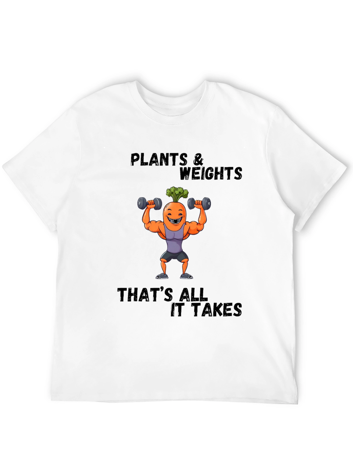 Plants & Weights Graphic Tee - Funny Fitness Shirt