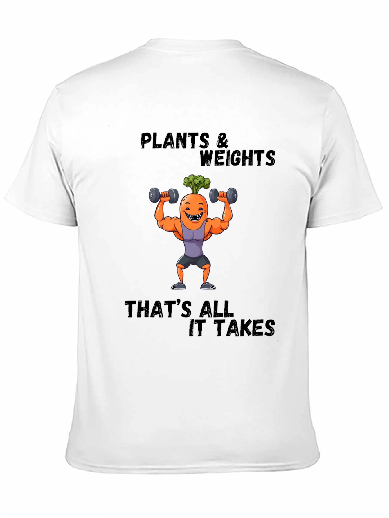 Plants & Weights Graphic Tee - Funny Fitness Shirt