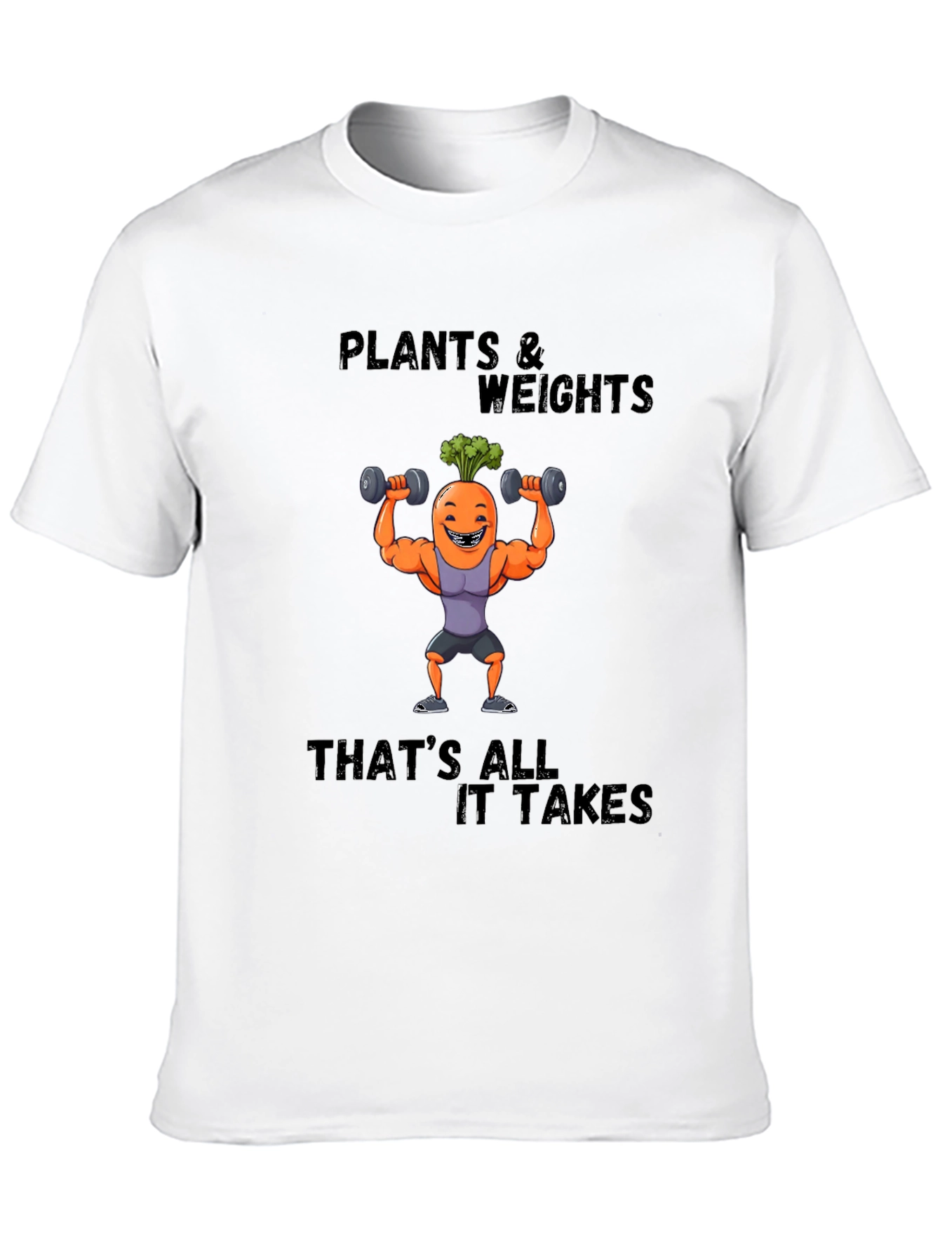 Plants & Weights Graphic Tee - Funny Fitness Shirt