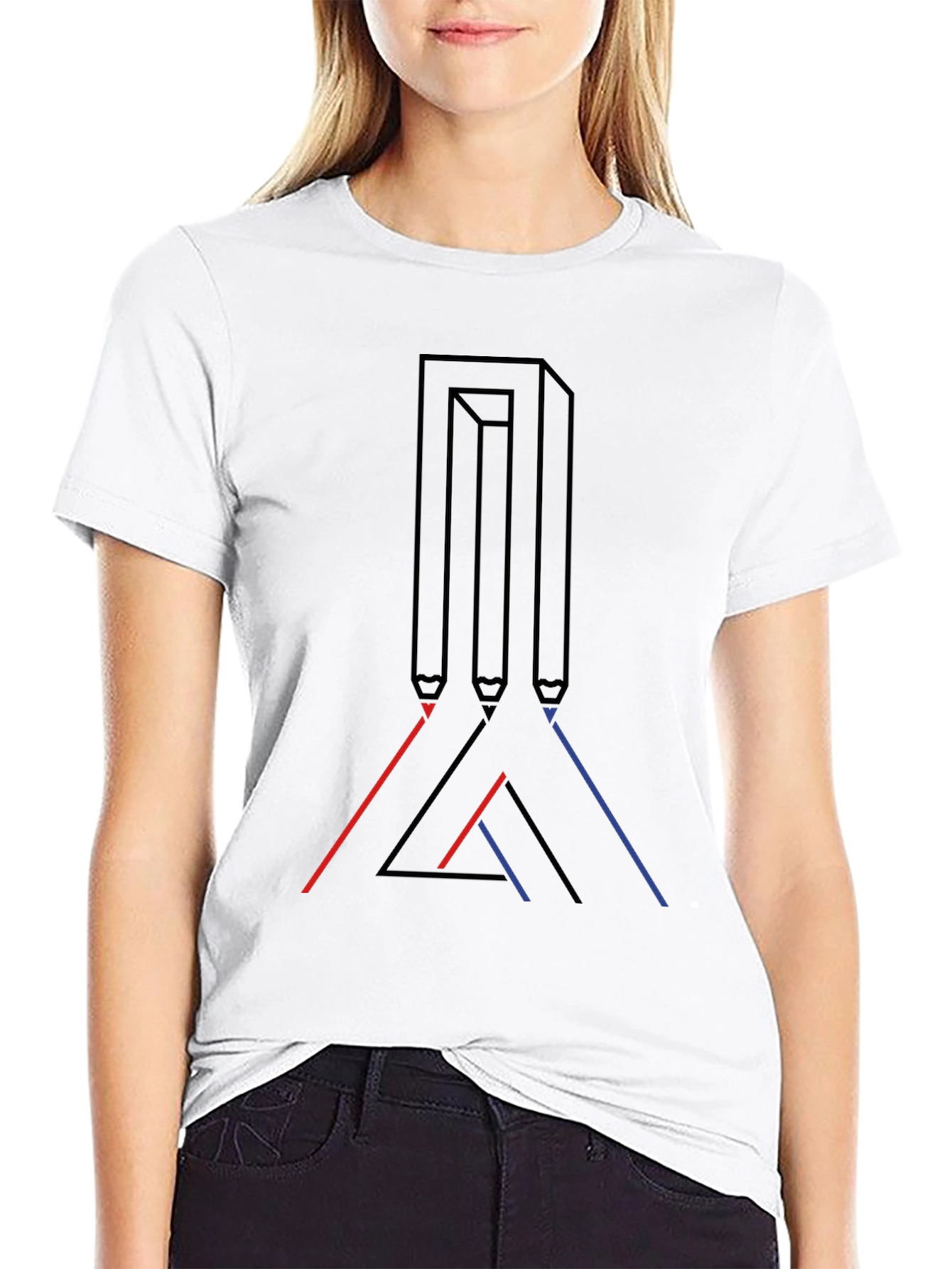 Optical Illusion Graphic Tee - Modern Art Shirt