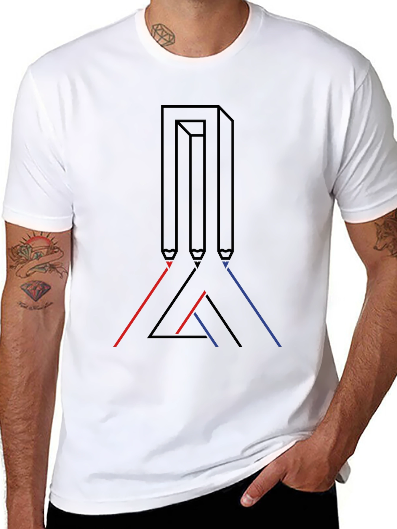 Optical Illusion Graphic Tee - Modern Art Shirt
