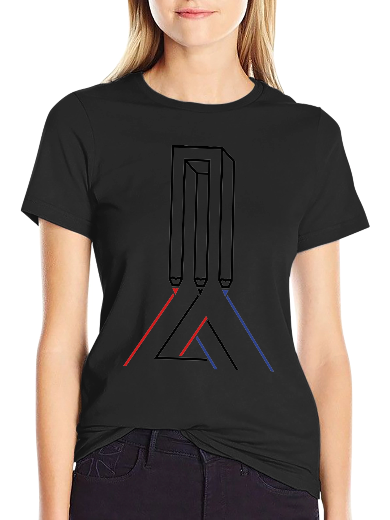 Optical Illusion Graphic Tee - Modern Art Shirt