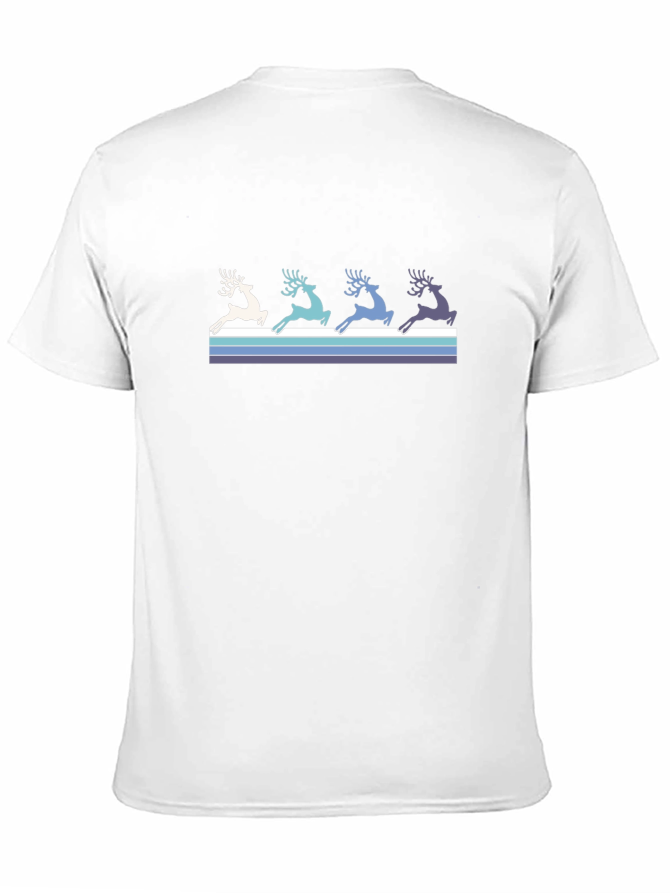 Retro Reindeer Graphic Tee - Black Cotton T-Shirt