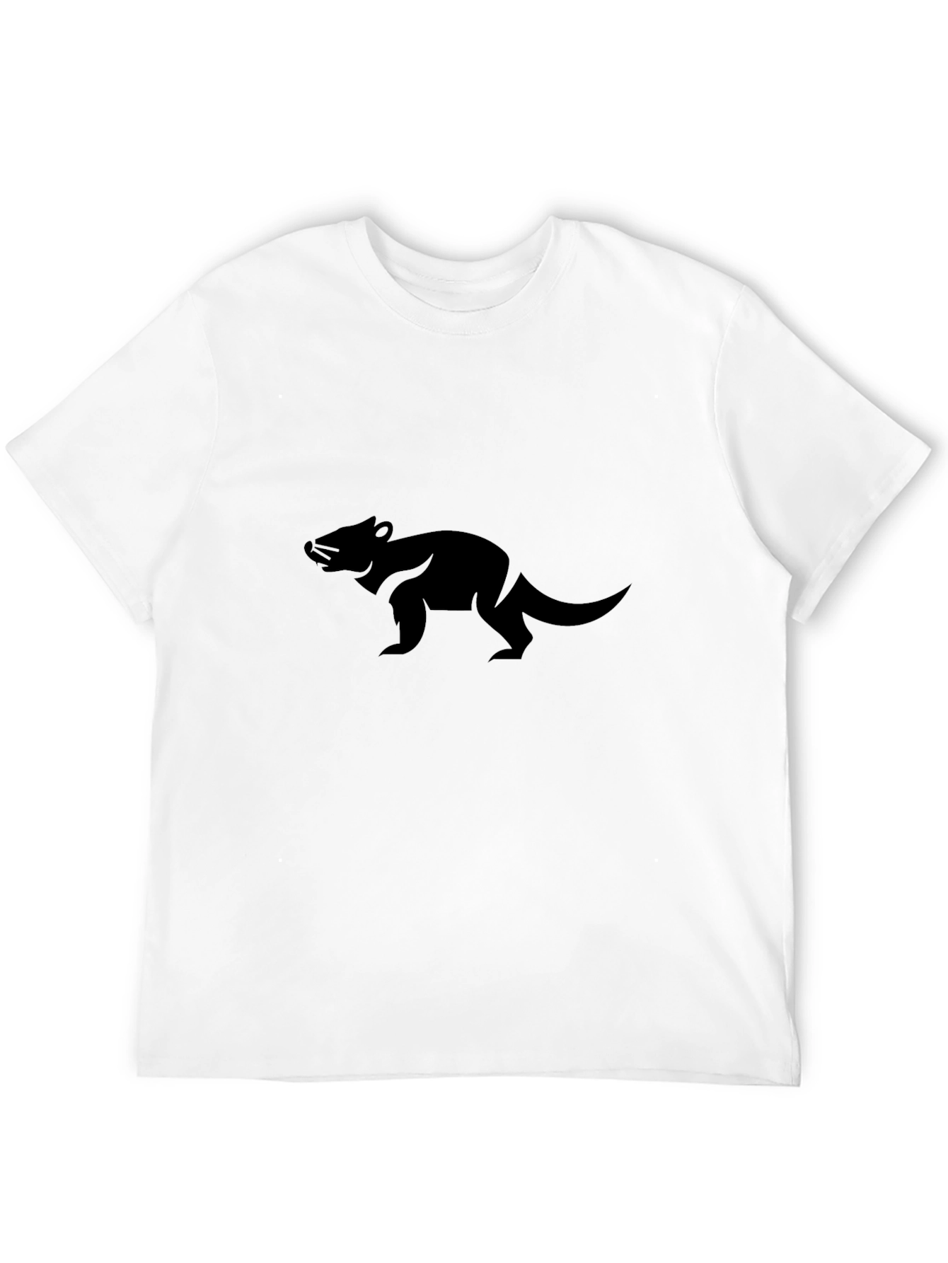 Mens Black T-Shirt with Animal Graphic