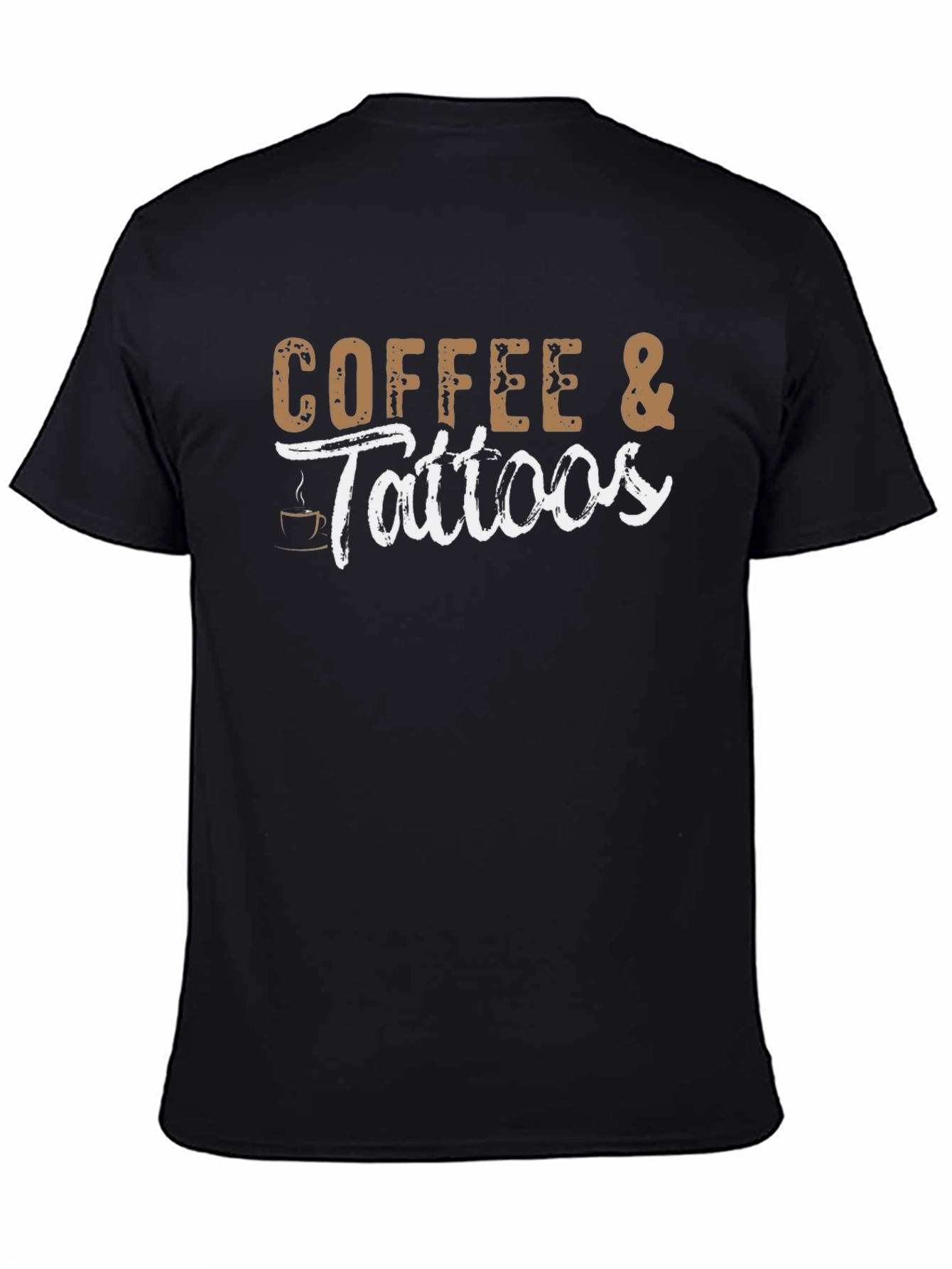 Coffee & Tattoos Graphic Tee - Black Cotton T-Shirt