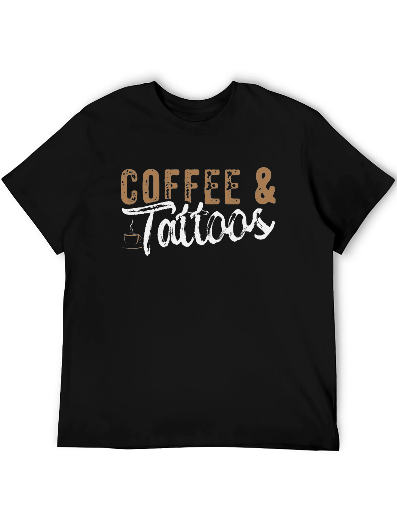 Coffee & Tattoos Graphic Tee - Black Cotton T-Shirt