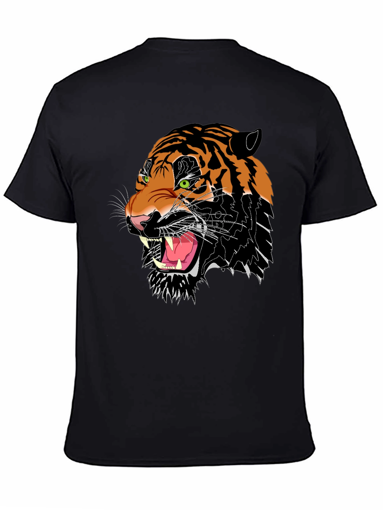 Roaring Tiger Graphic Tee - Black Cotton Blend