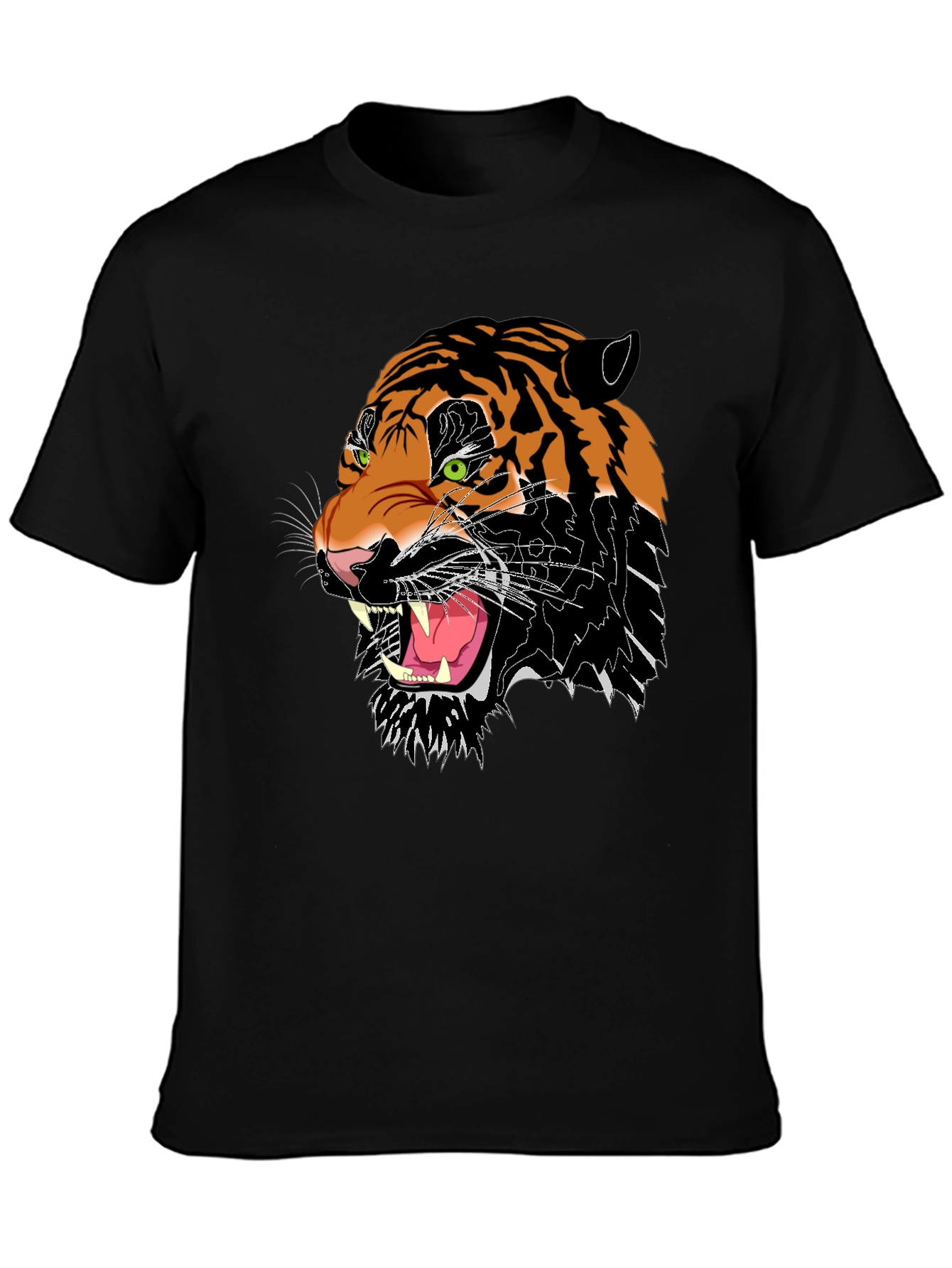 Roaring Tiger Graphic Tee - Black Cotton Blend