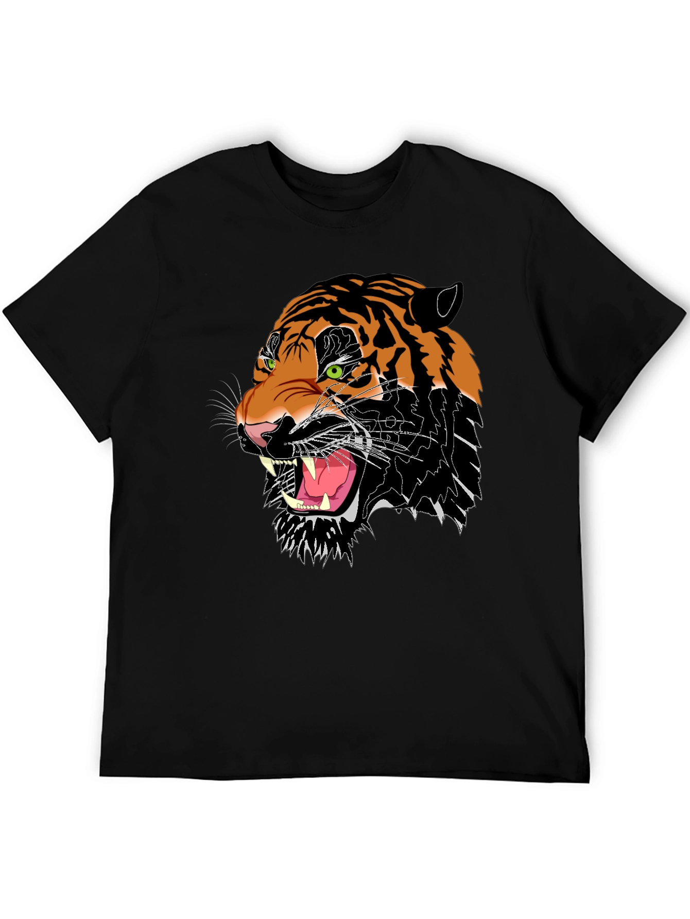 Roaring Tiger Graphic Tee - Black Cotton Blend