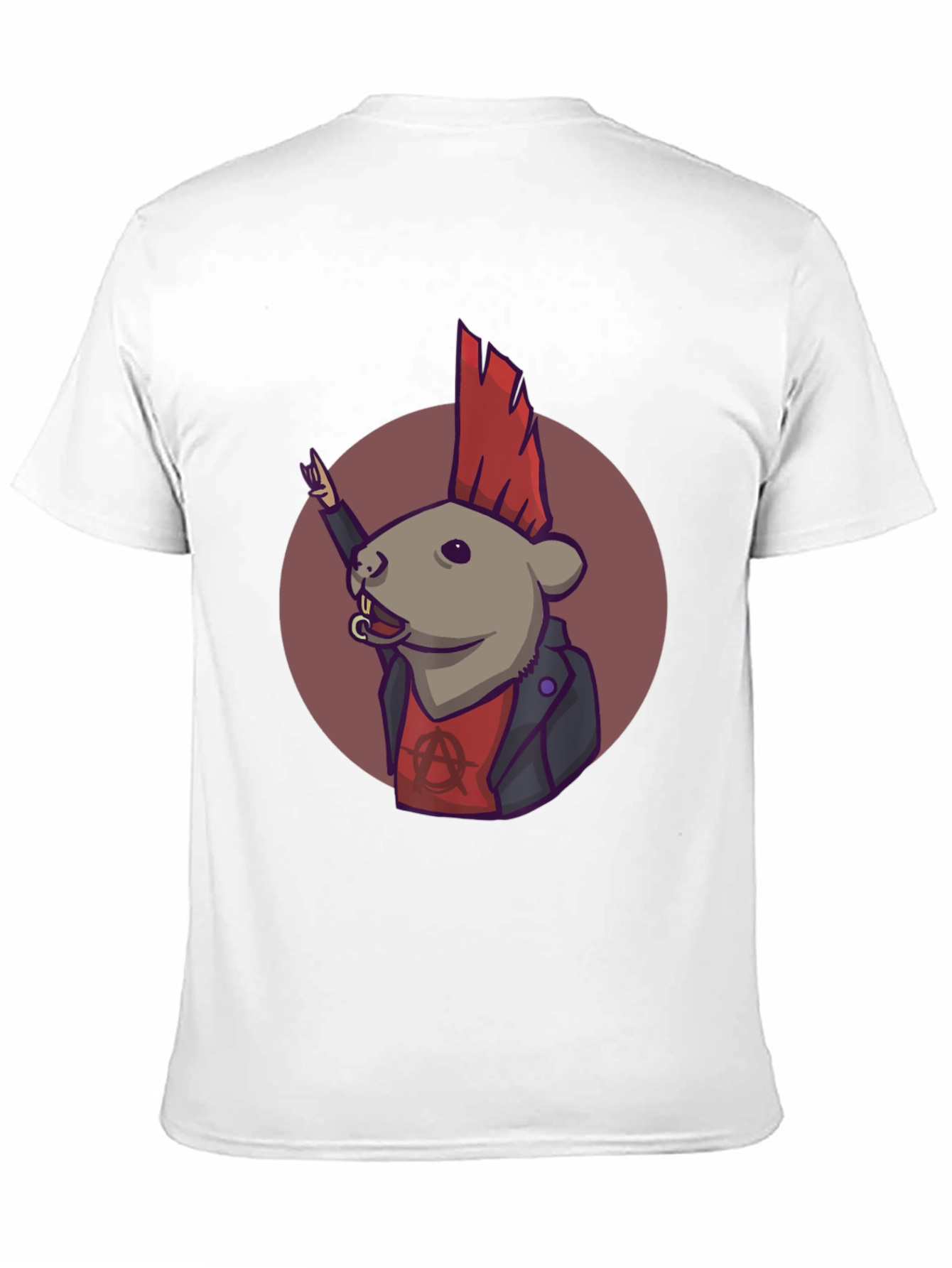 Punk Rat Graphic Tee - Black Cotton T-Shirt