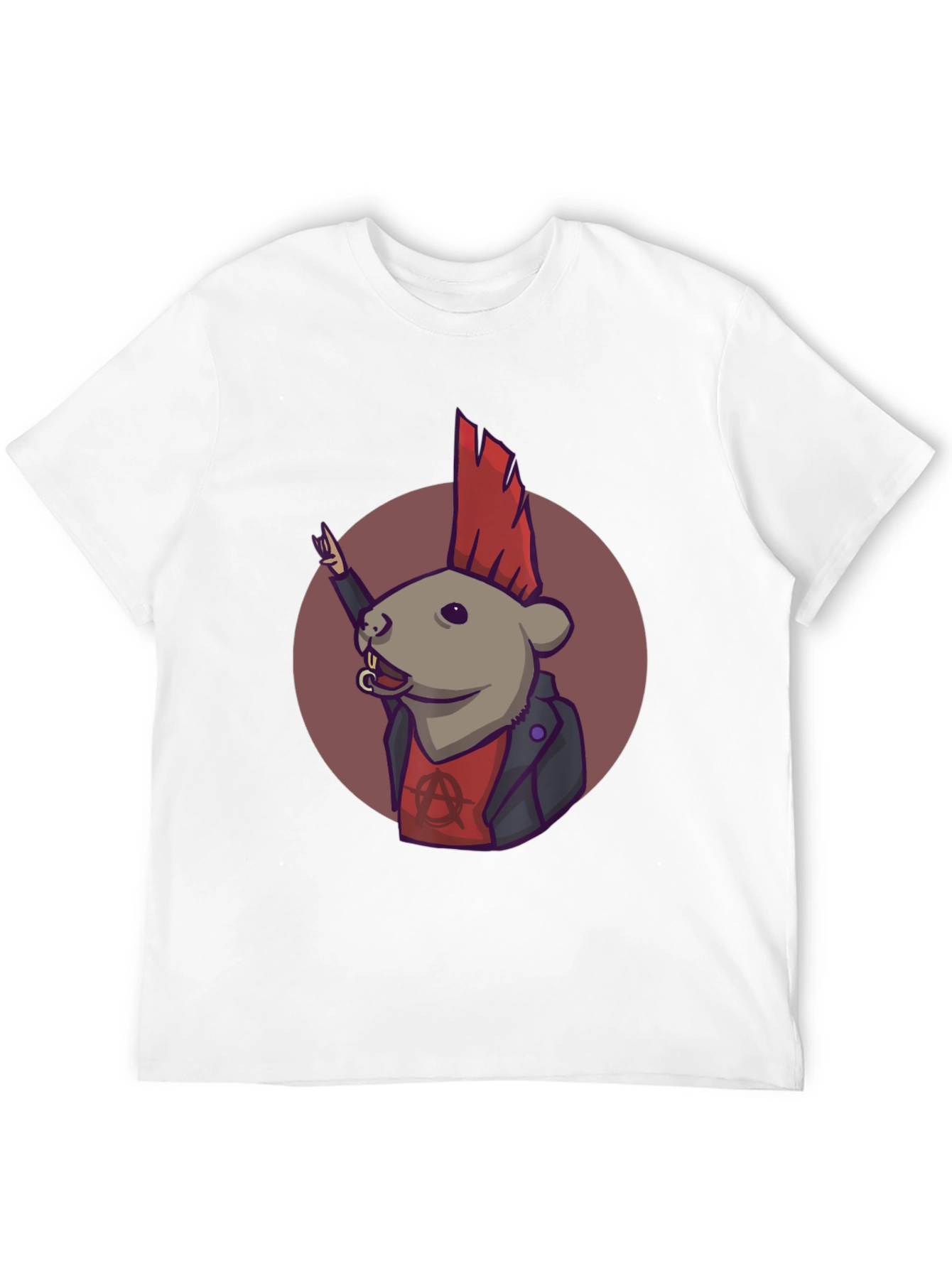Punk Rat Graphic Tee - Black Cotton T-Shirt