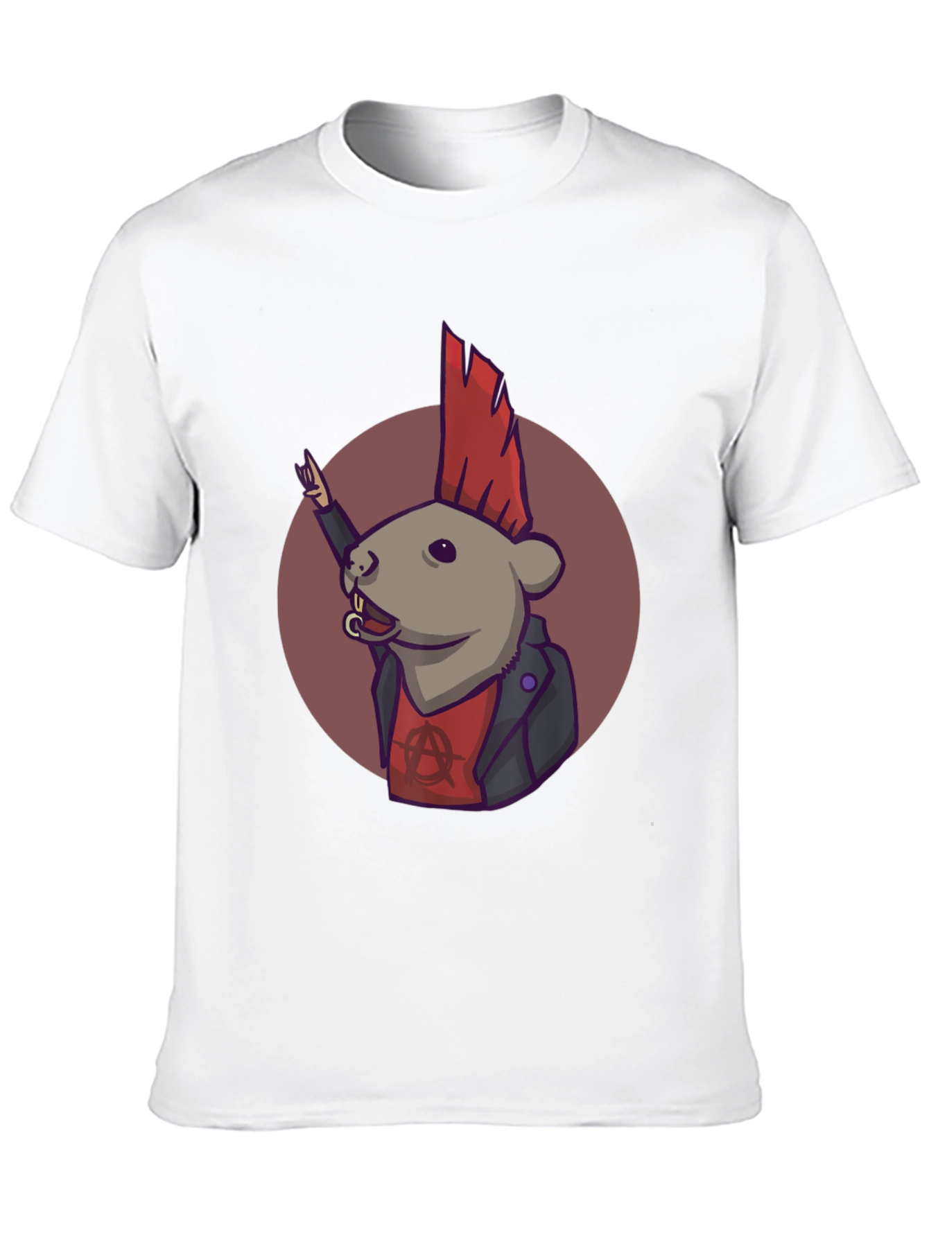 Punk Rat Graphic Tee - Black Cotton T-Shirt