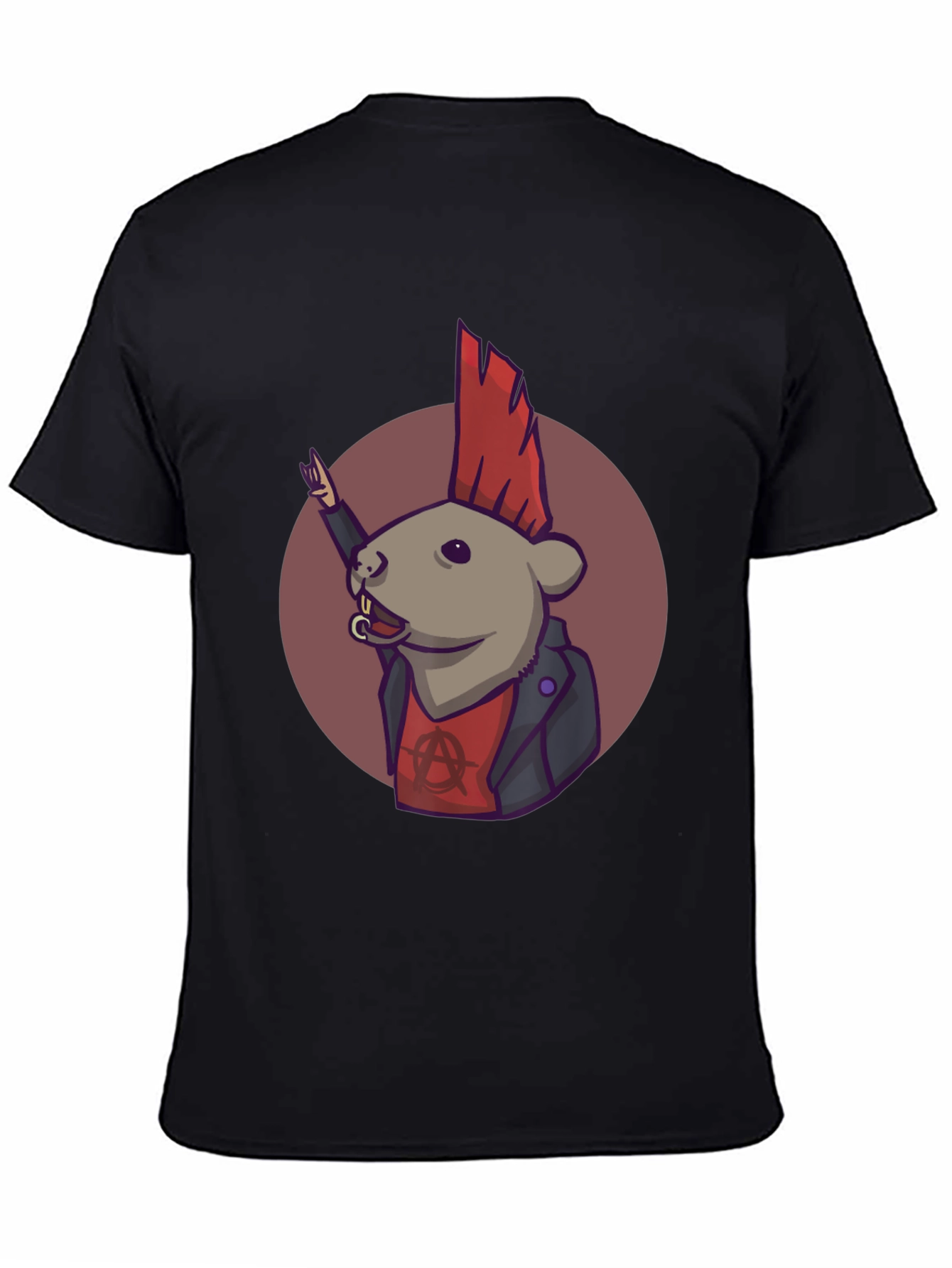 Punk Rat Graphic Tee - Black Cotton T-Shirt