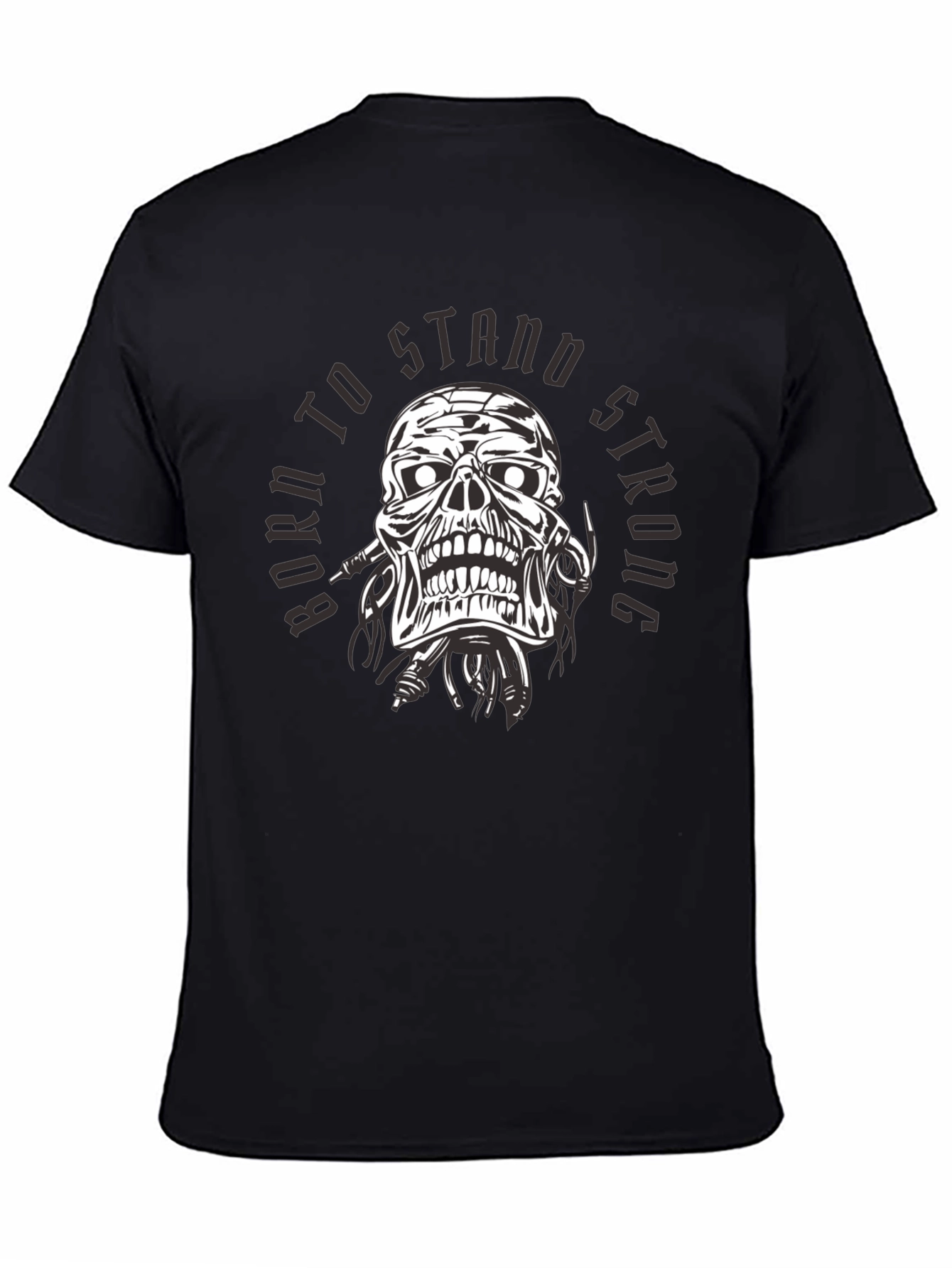 Born To Stand Strong Skull Graphic Tee