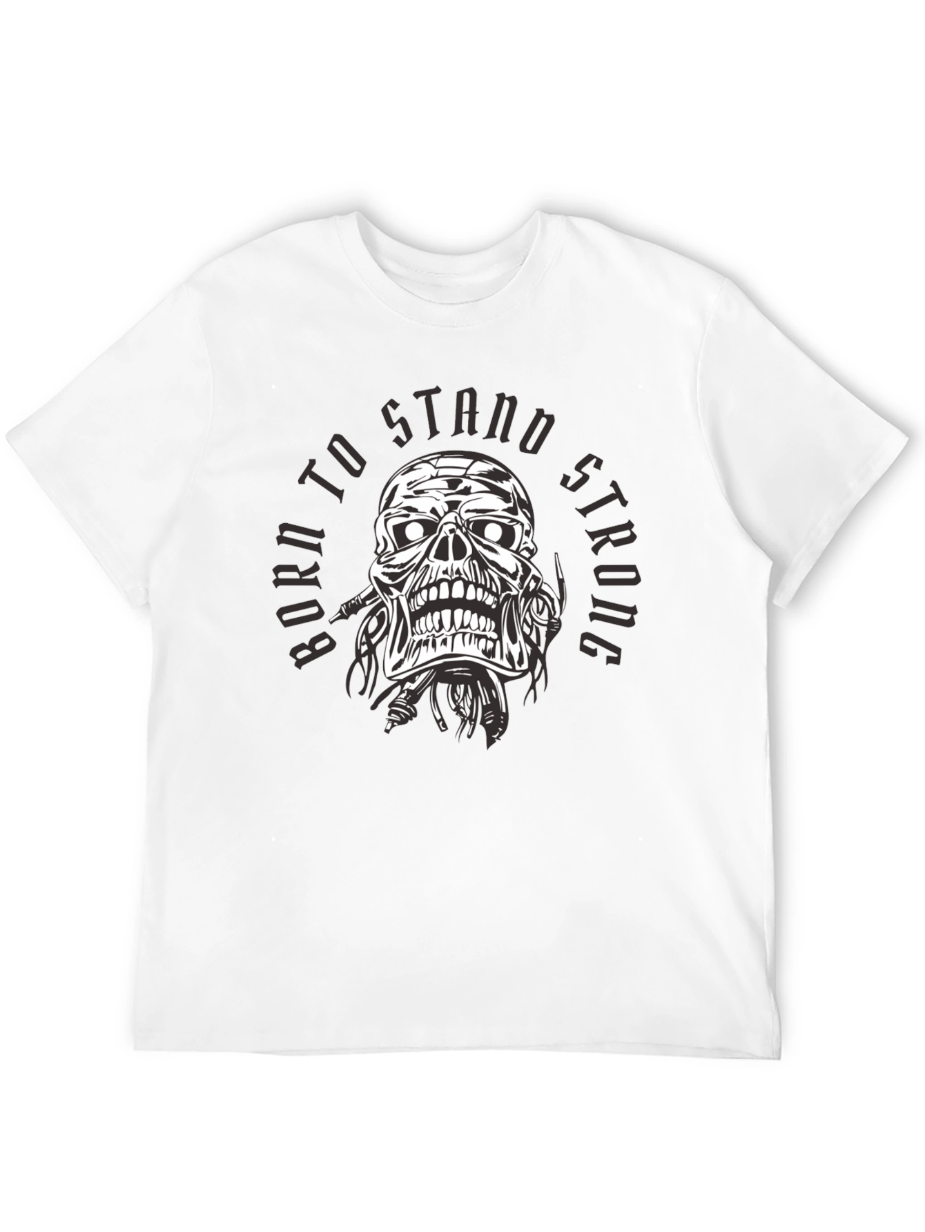 Born To Stand Strong Skull Graphic Tee