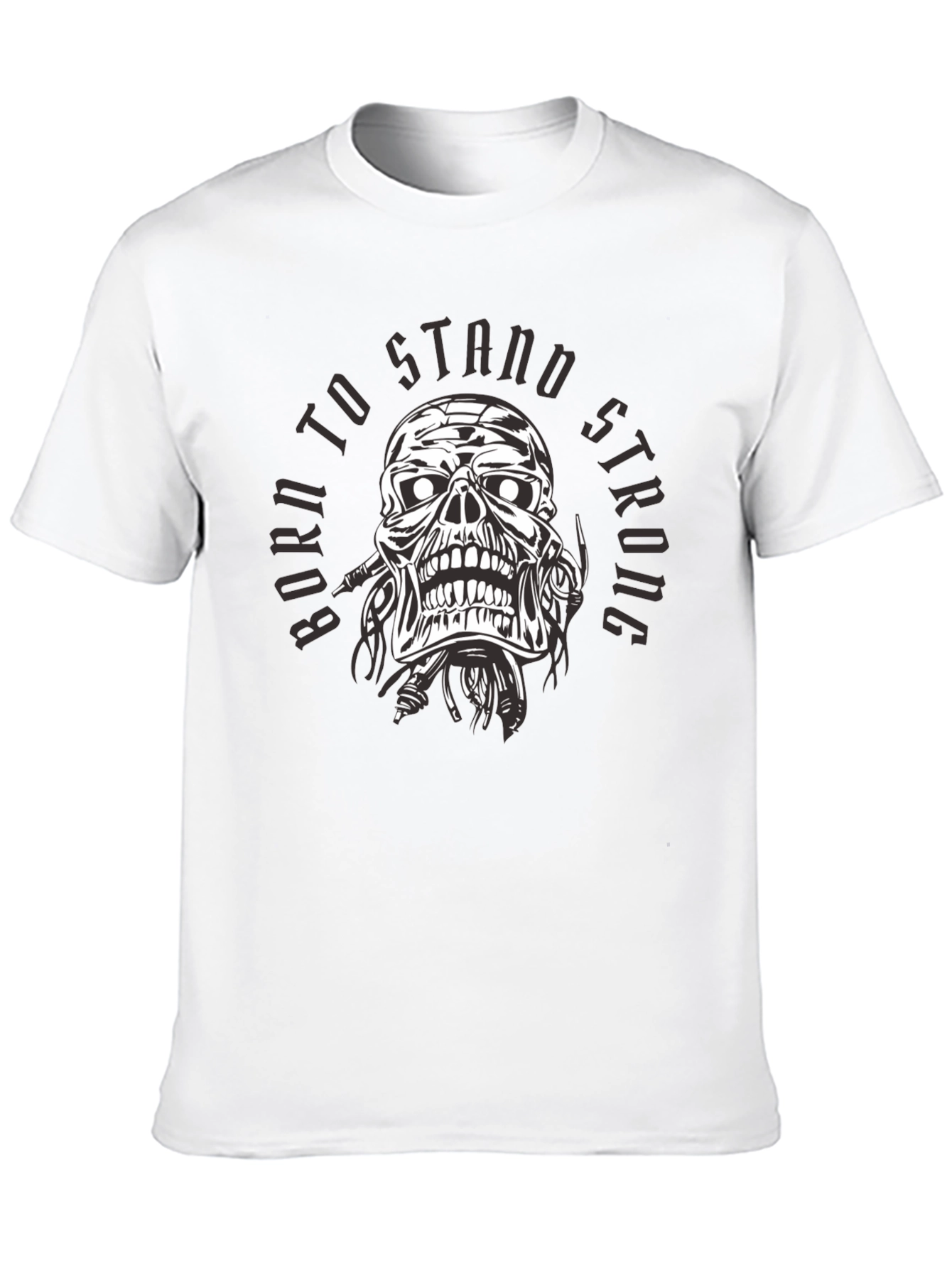Born To Stand Strong Skull Graphic Tee