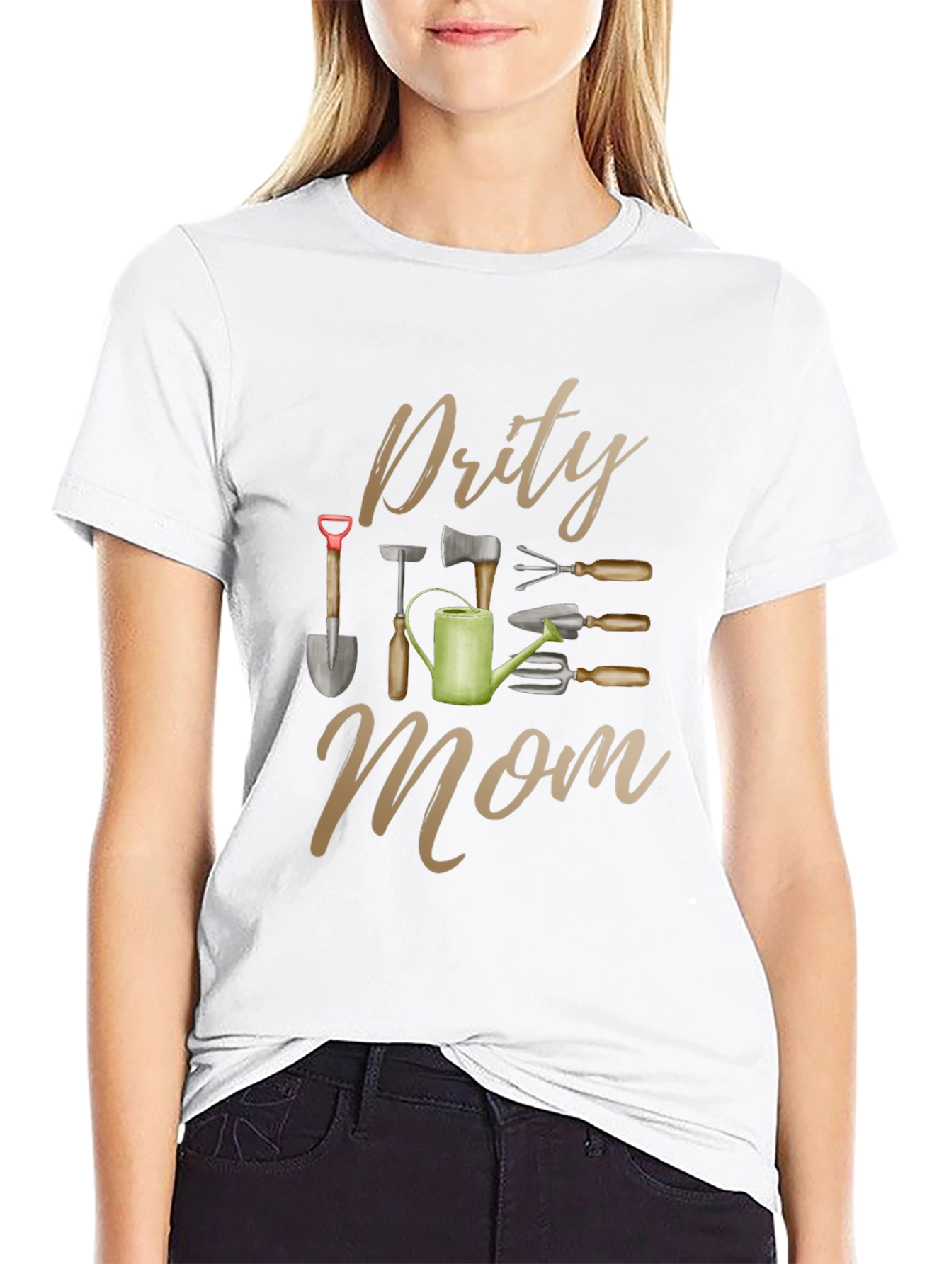 Dirty Mom Gardening Tools Graphic Tee