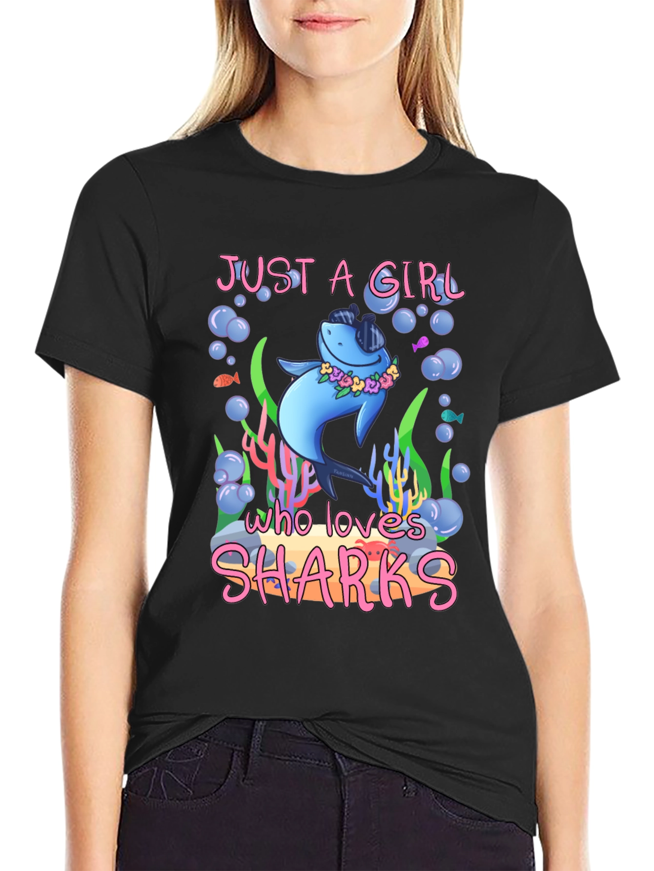 Just a Girl Who Loves Sharks T-Shirt