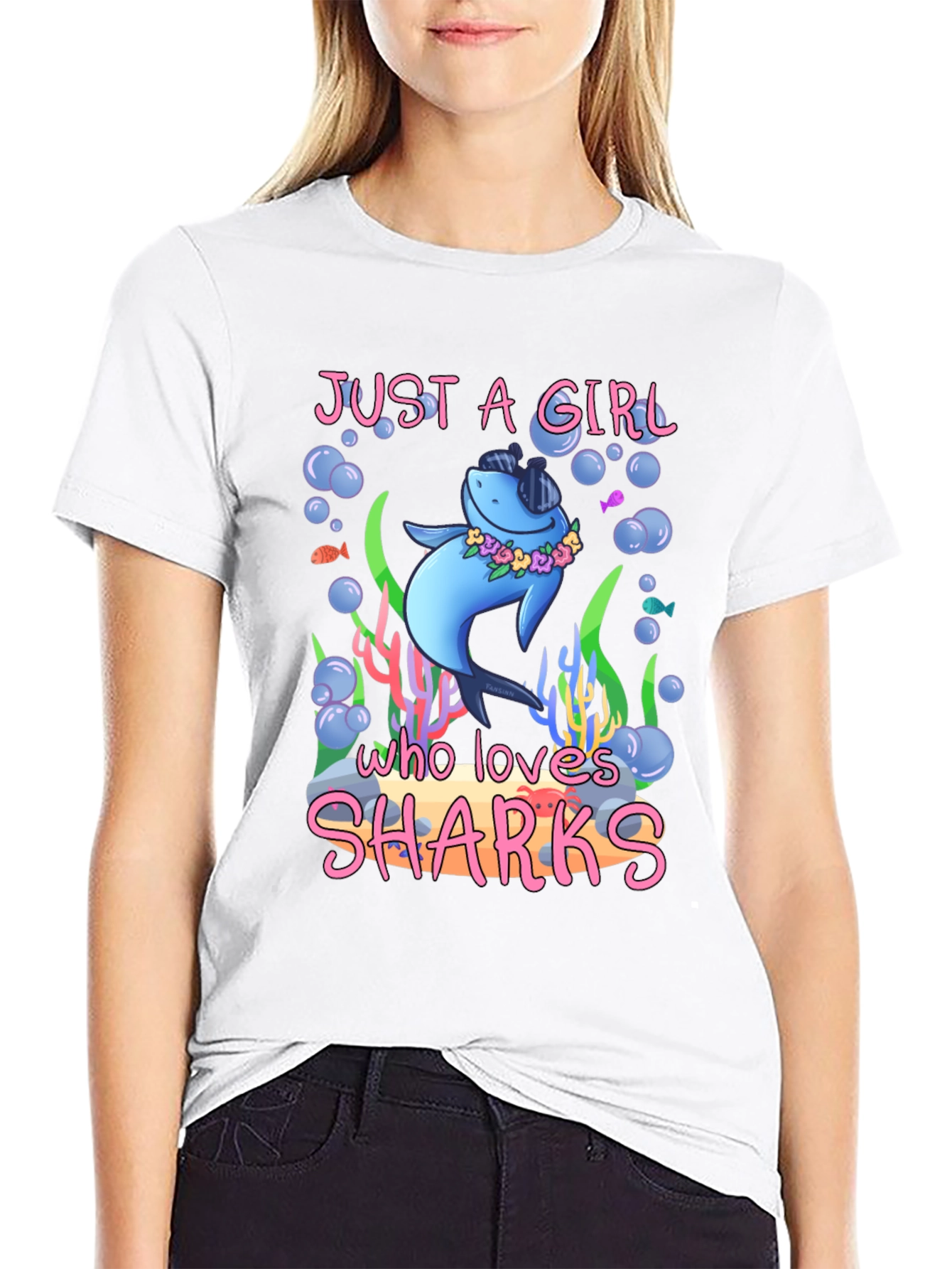 Just a Girl Who Loves Sharks T-Shirt