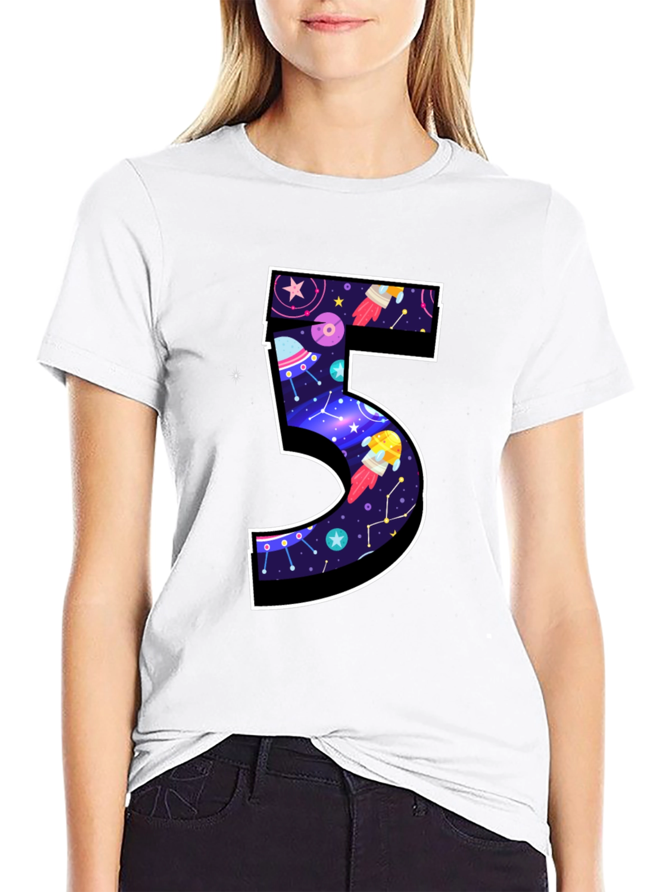 Number 5 Space T-Shirt