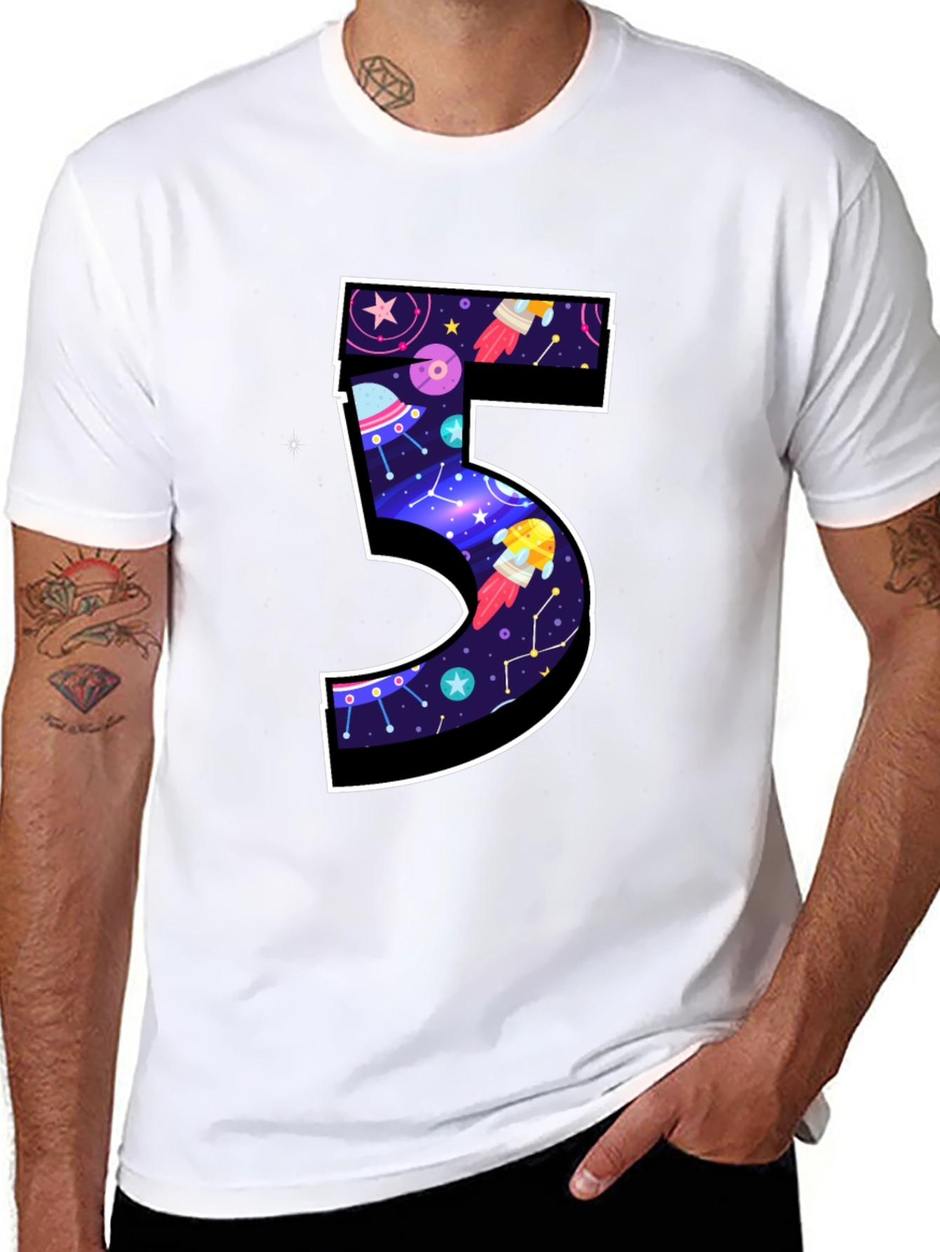 Number 5 Space T-Shirt