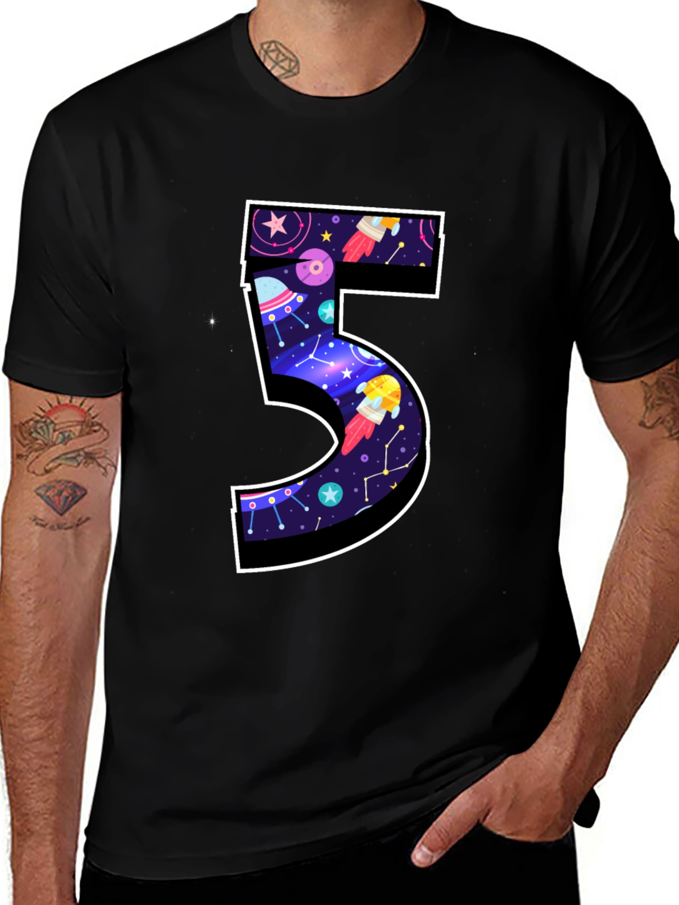 Number 5 Space T-Shirt
