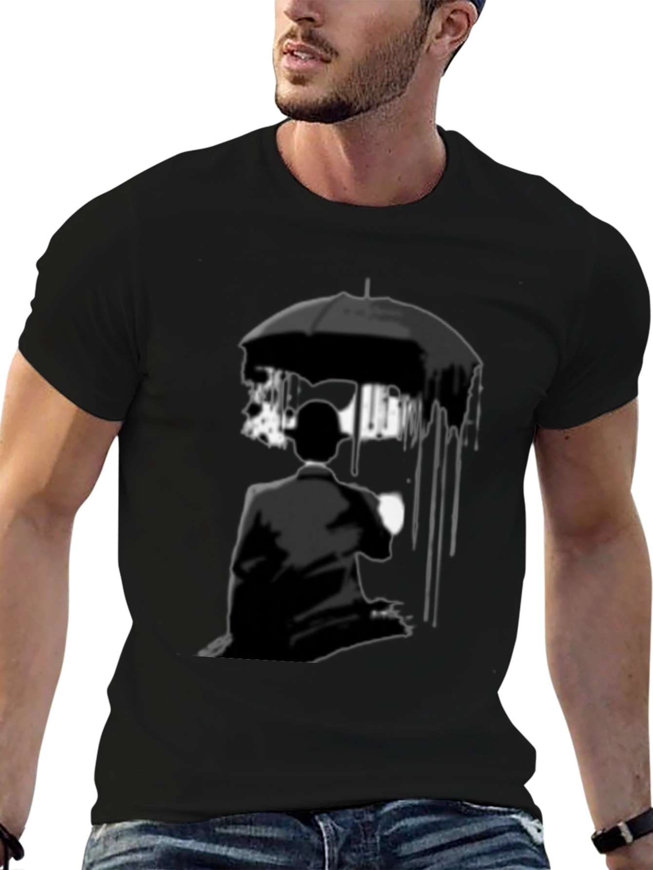 Umbrella Academy Style Graphic Tee - Black