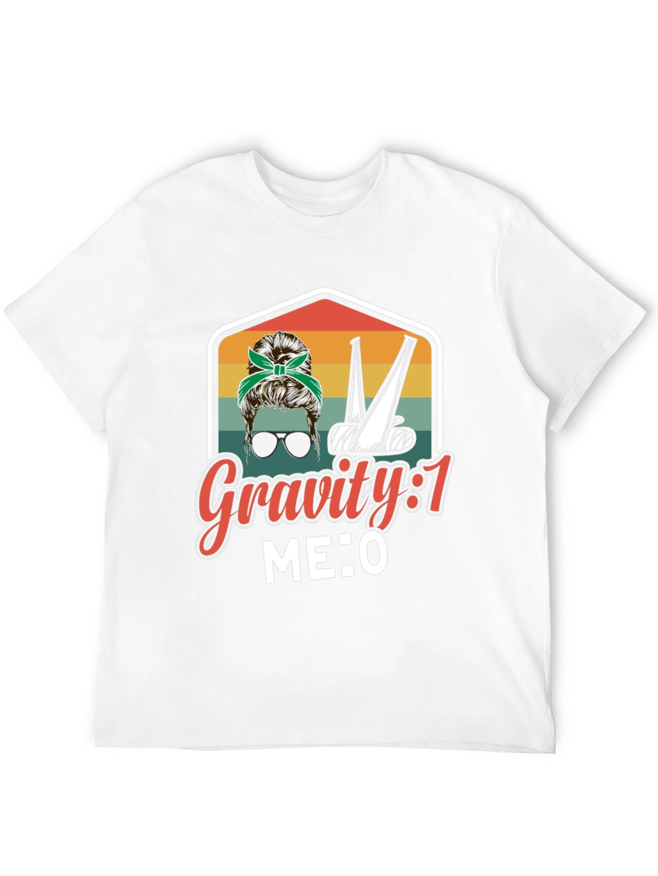 Gravity 1 Me 0 Funny Broken Bone T-Shirt
