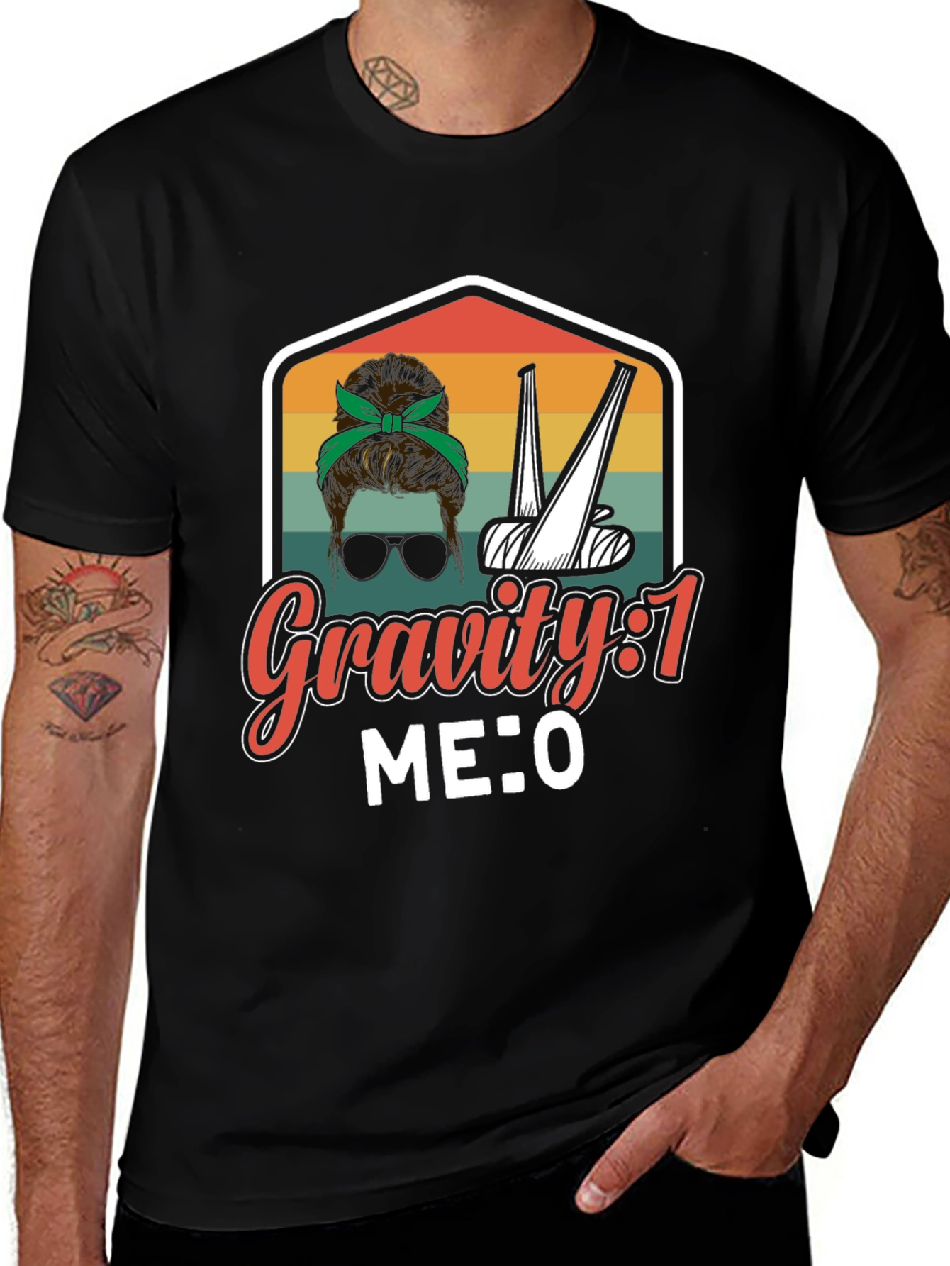Gravity 1 Me 0 Funny Broken Bone T-Shirt